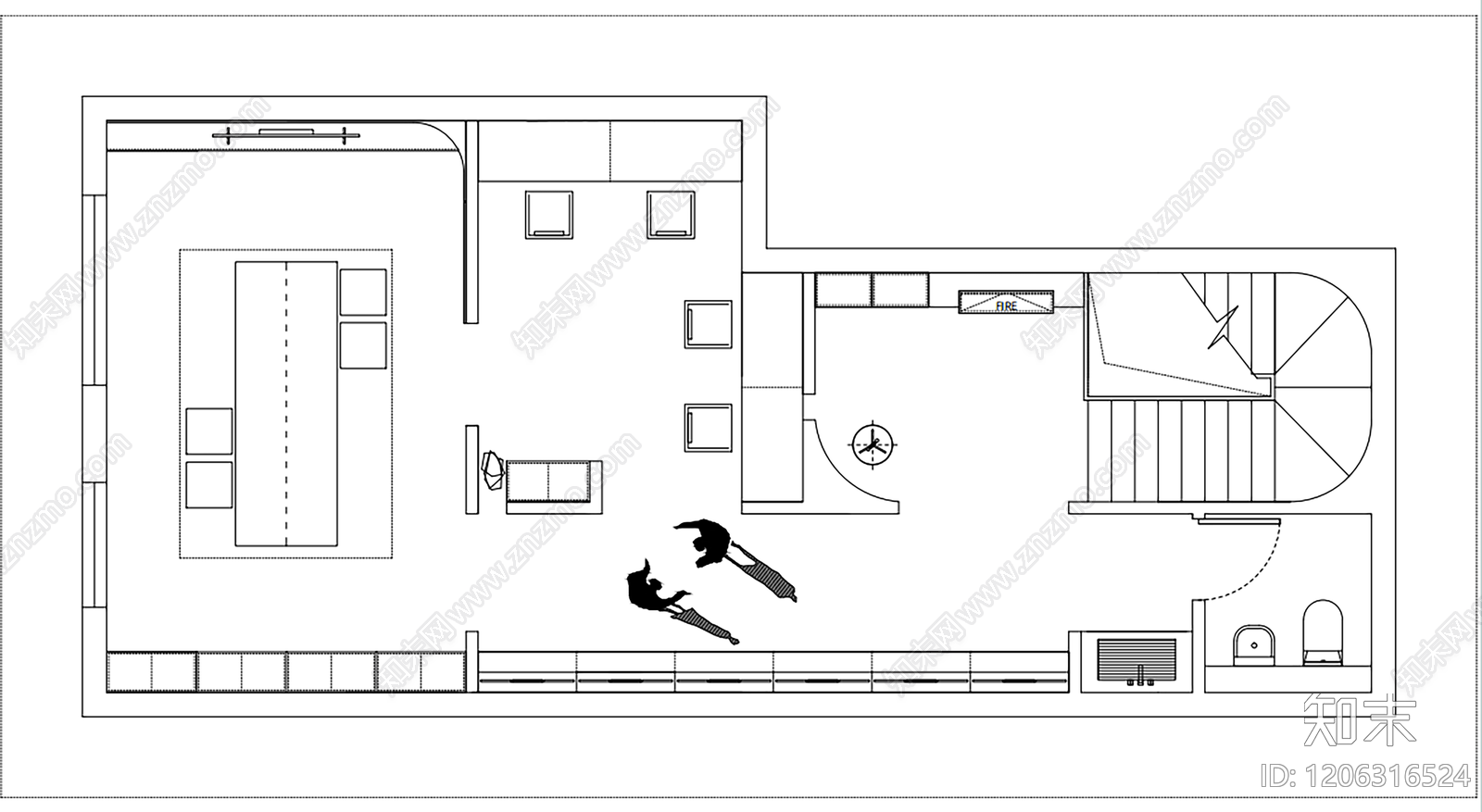 简约其他商业空间cad施工图下载【ID:1206316524】