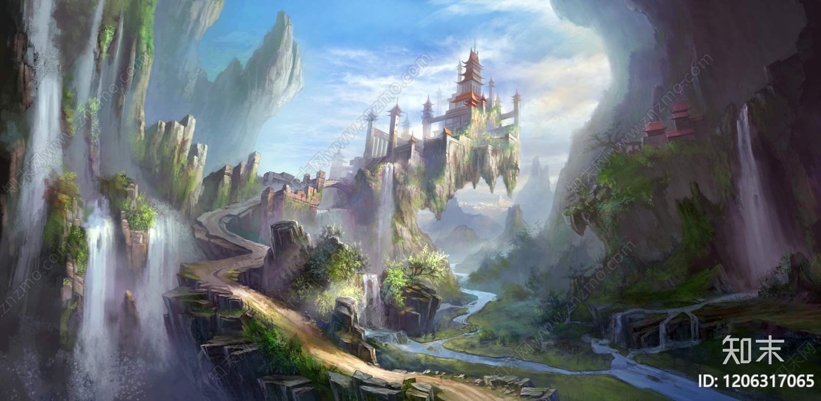 中式建筑群贴图下载【ID:1206317065】