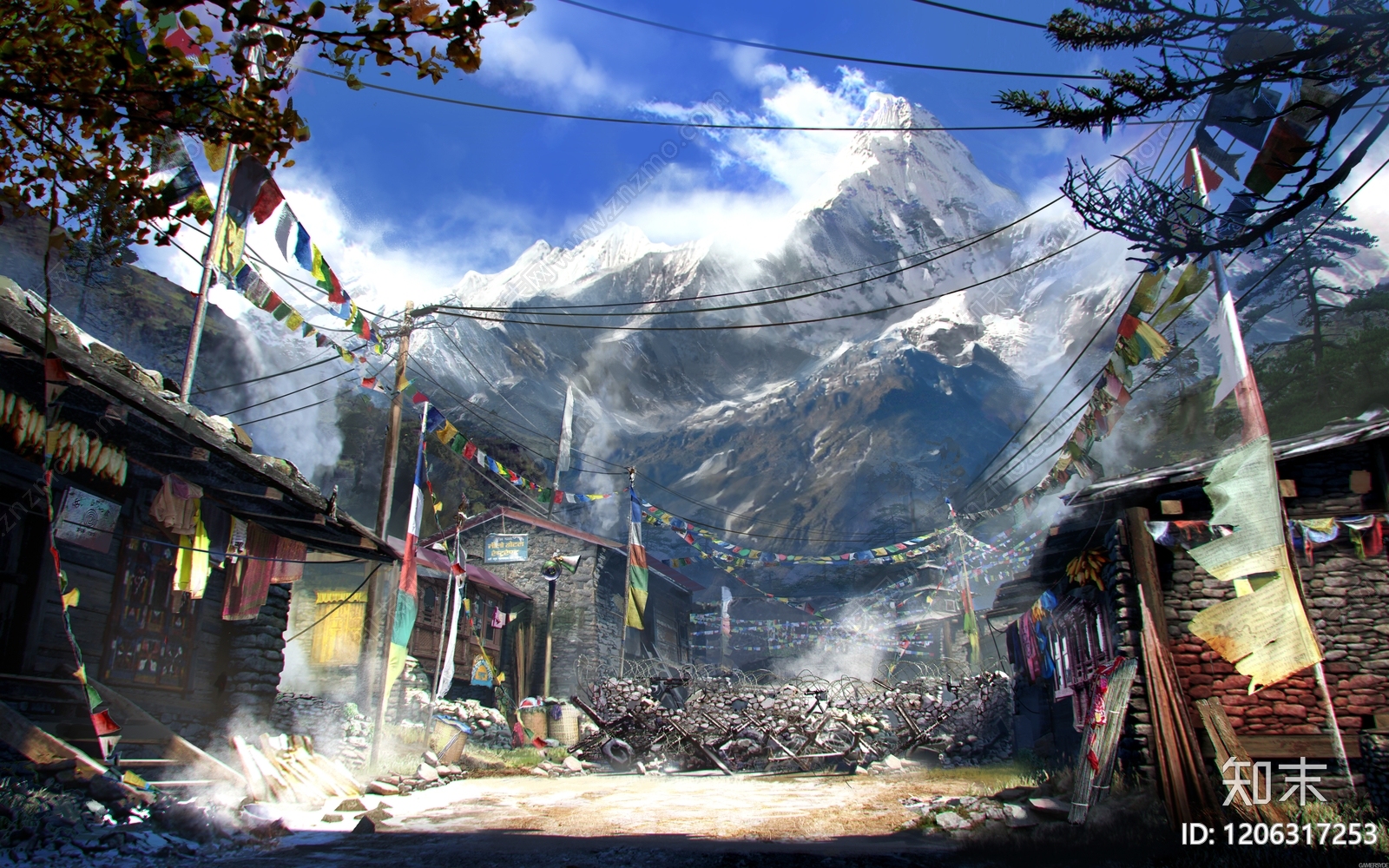 中式建筑群贴图下载【ID:1206317253】