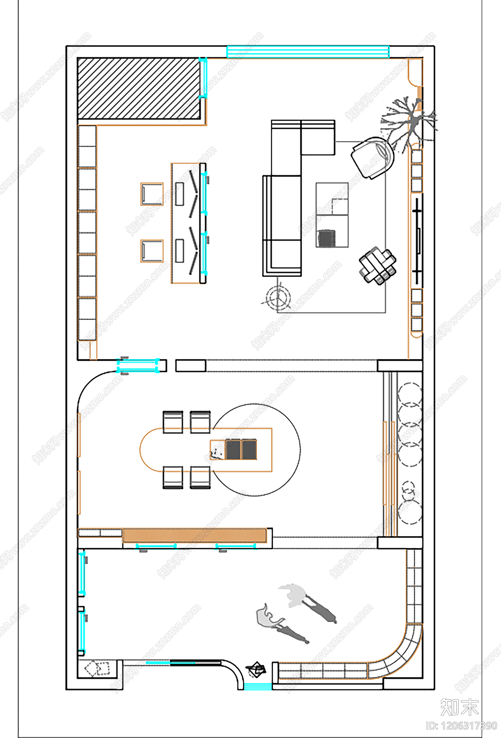 现代其他商业空间cad施工图下载【ID:1206317390】
