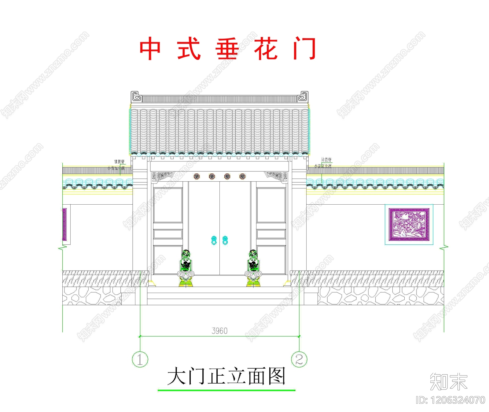 中式四合院施工图下载【ID:1206324070】
