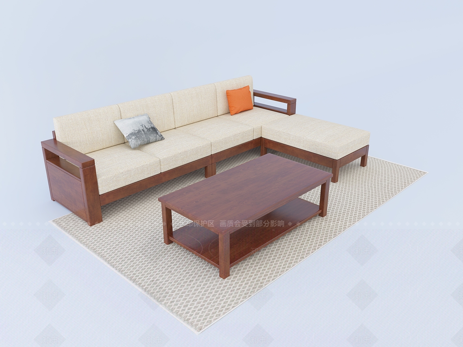 新中式多人沙发3D模型下载【ID:1206324462】