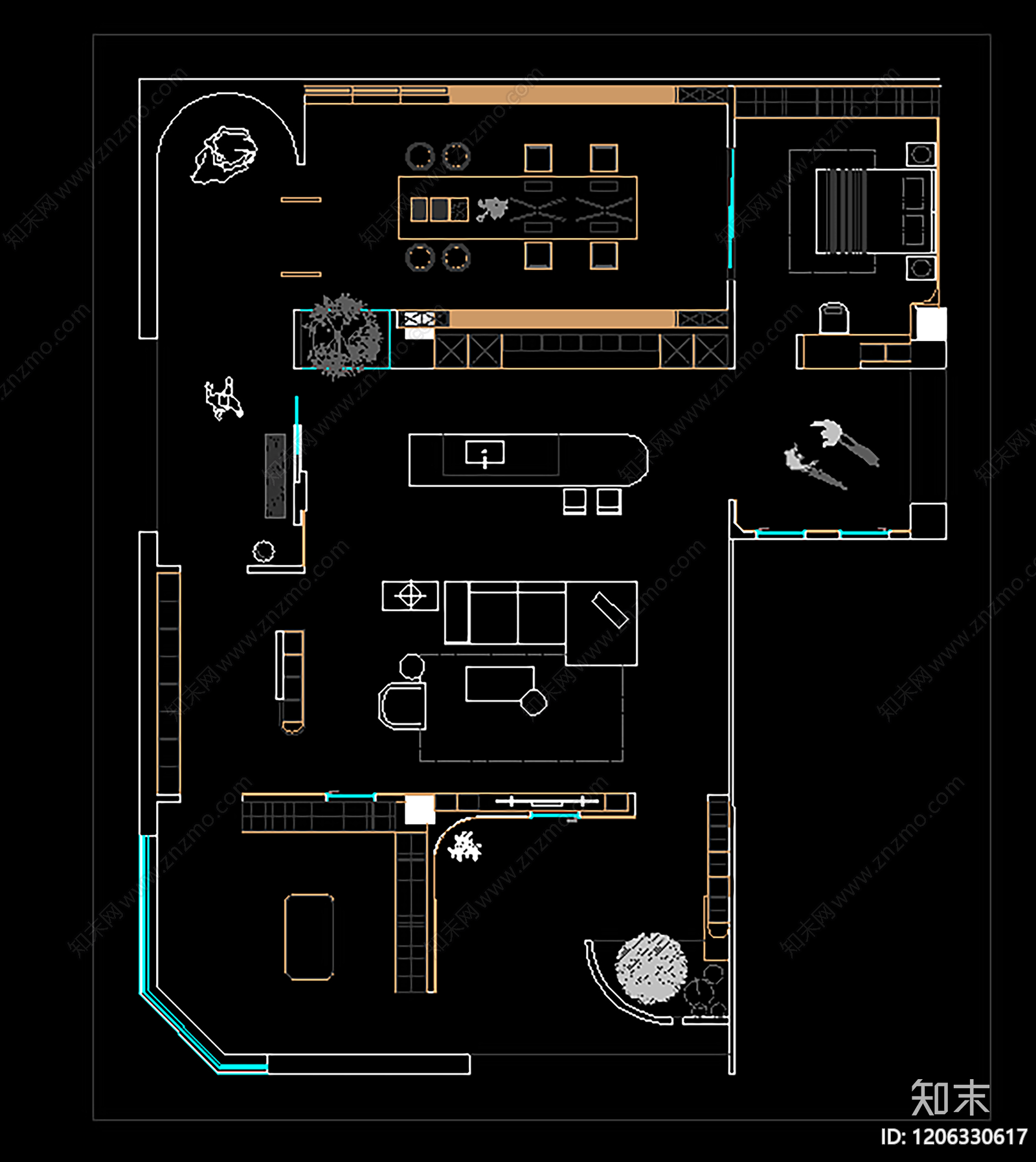 现代商场cad施工图下载【ID:1206330617】