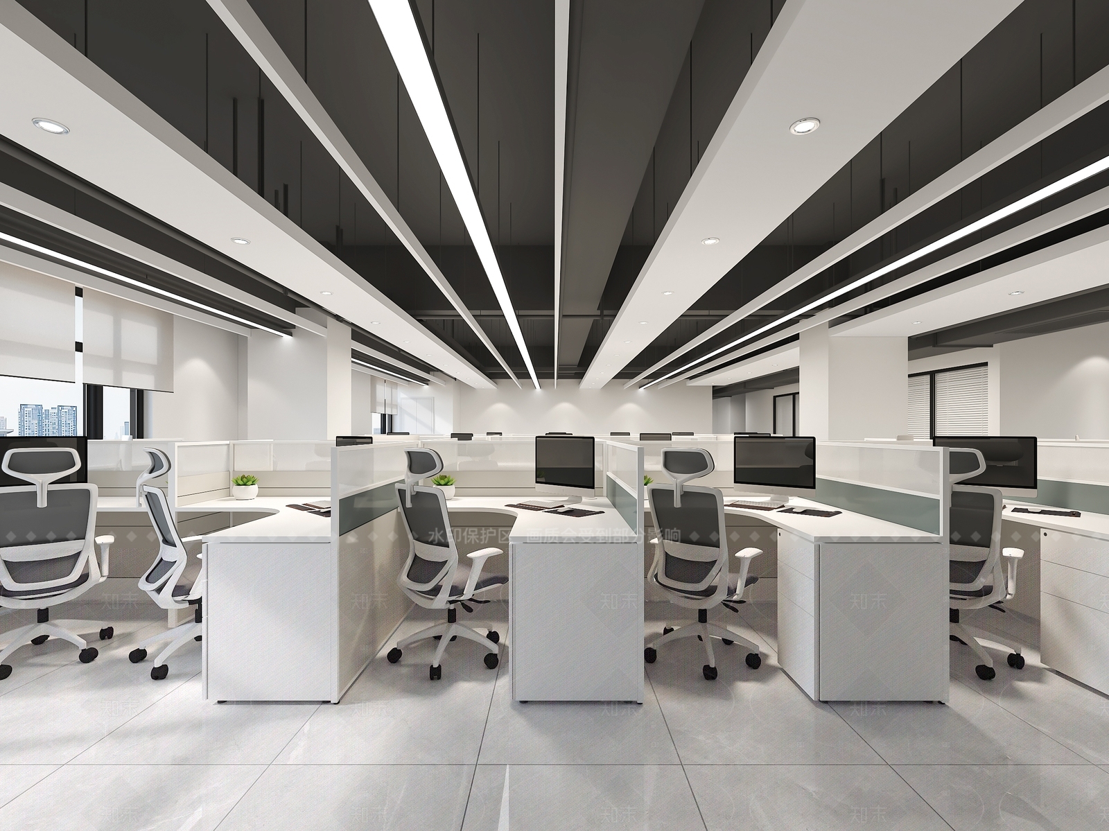 现代办公大厅3D模型下载【ID:1206332593】