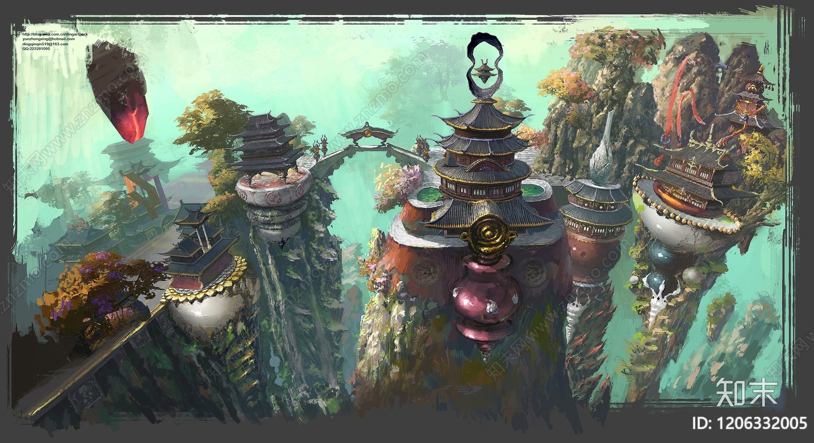 中式建筑群贴图下载【ID:1206332005】