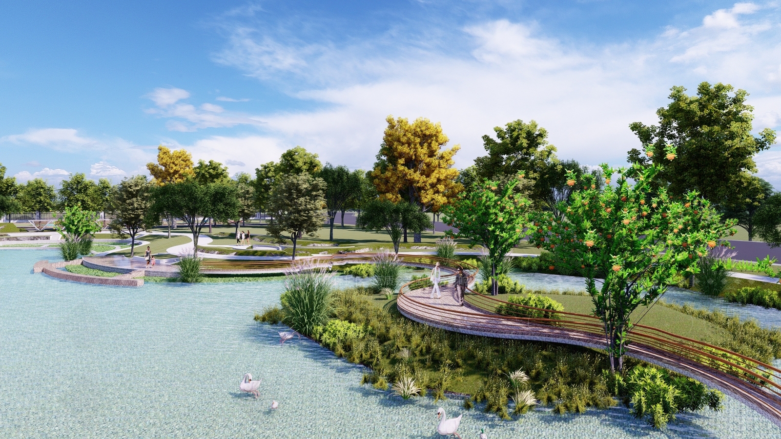 现代景观公园SU模型下载【ID:1206333890】