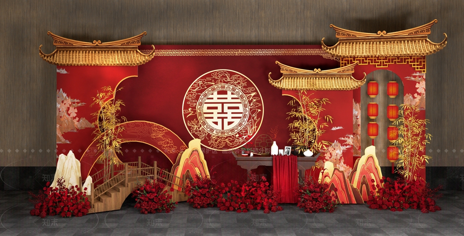 中式酒店走廊SU模型下载【ID:1206334005】
