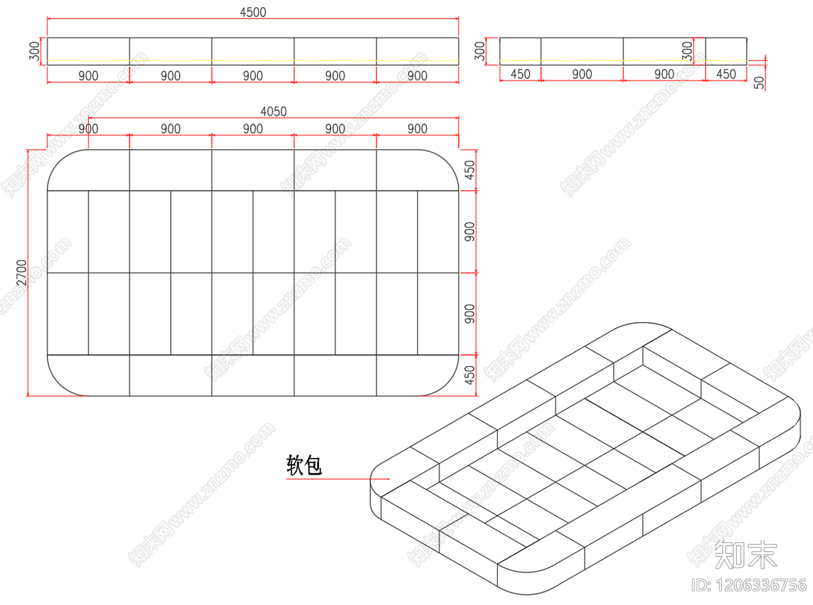 家具三视图施工图下载【ID:1206336756】