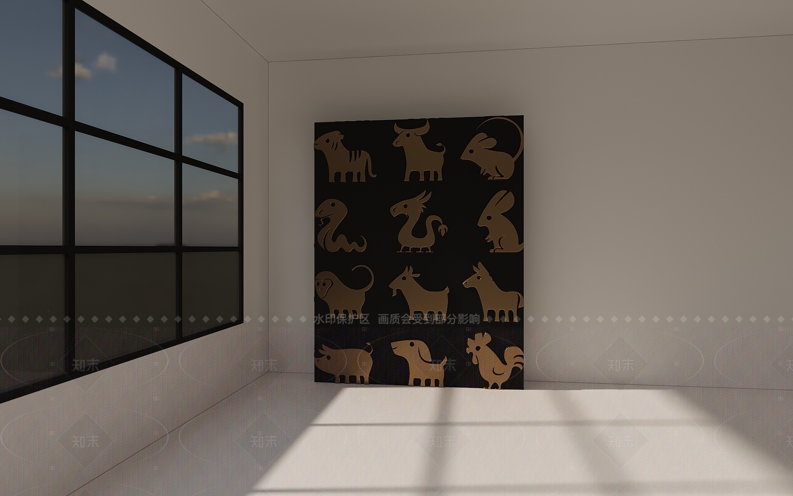 现代生肖雕塑3D模型下载【ID:1206338391】