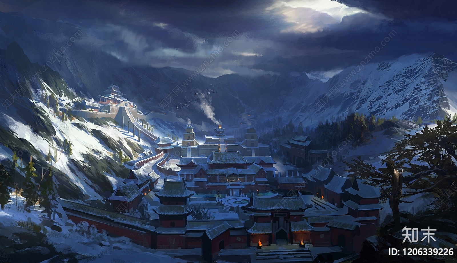 中式建筑群贴图下载【ID:1206339226】