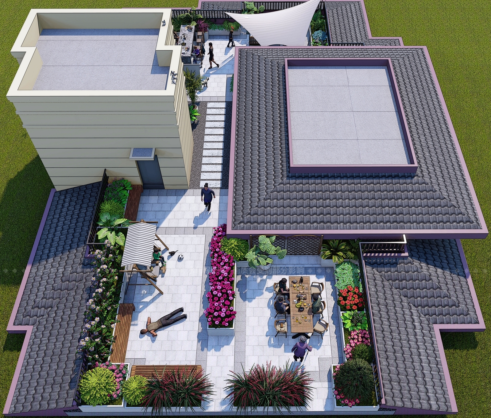 现代住宅区景观SU模型下载【ID:1206340080】