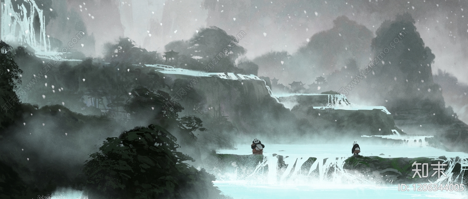 现代中式建筑群贴图下载【ID:1206344005】