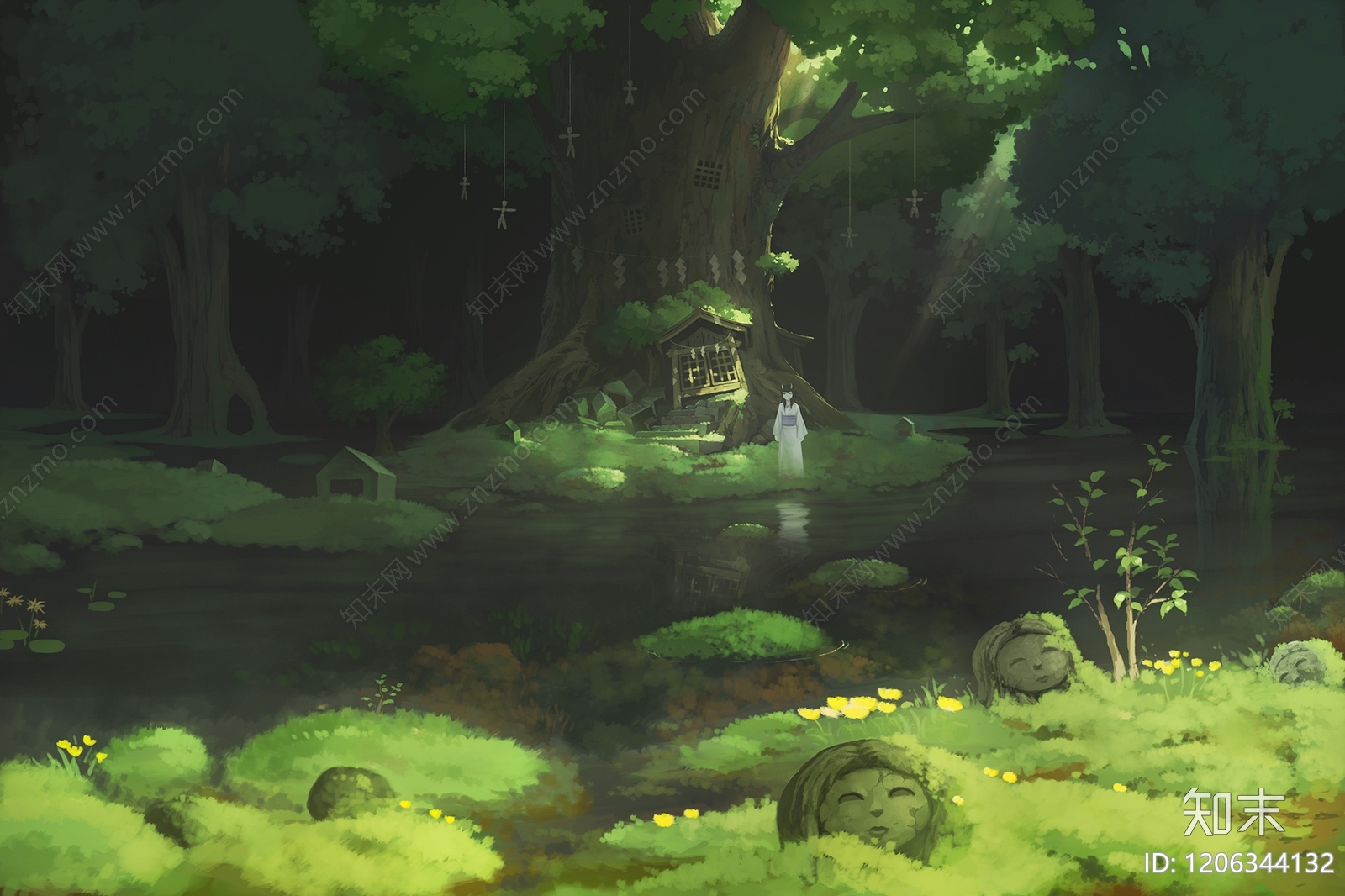 现代中式建筑群贴图下载【ID:1206344132】