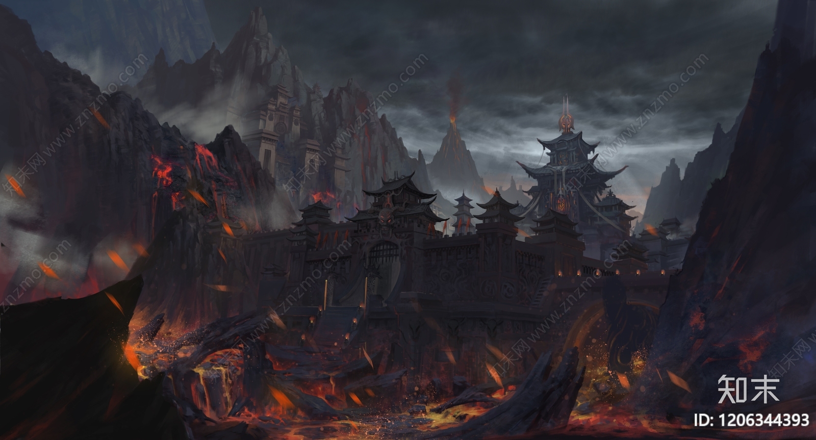 现代中式建筑群贴图下载【ID:1206344393】