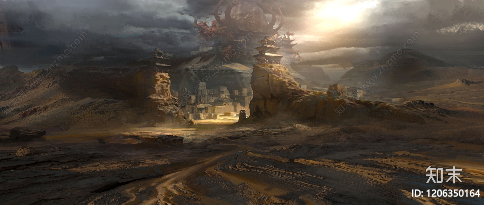 现代中式建筑群贴图下载【ID:1206350164】