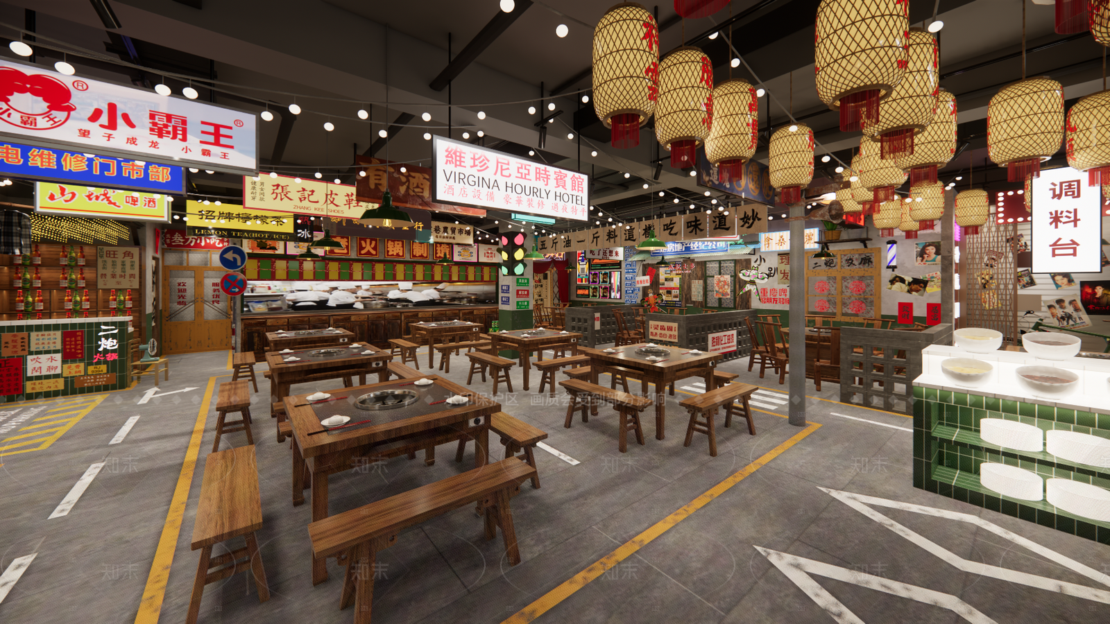 工业复古火锅店SU模型下载【ID:1206347372】