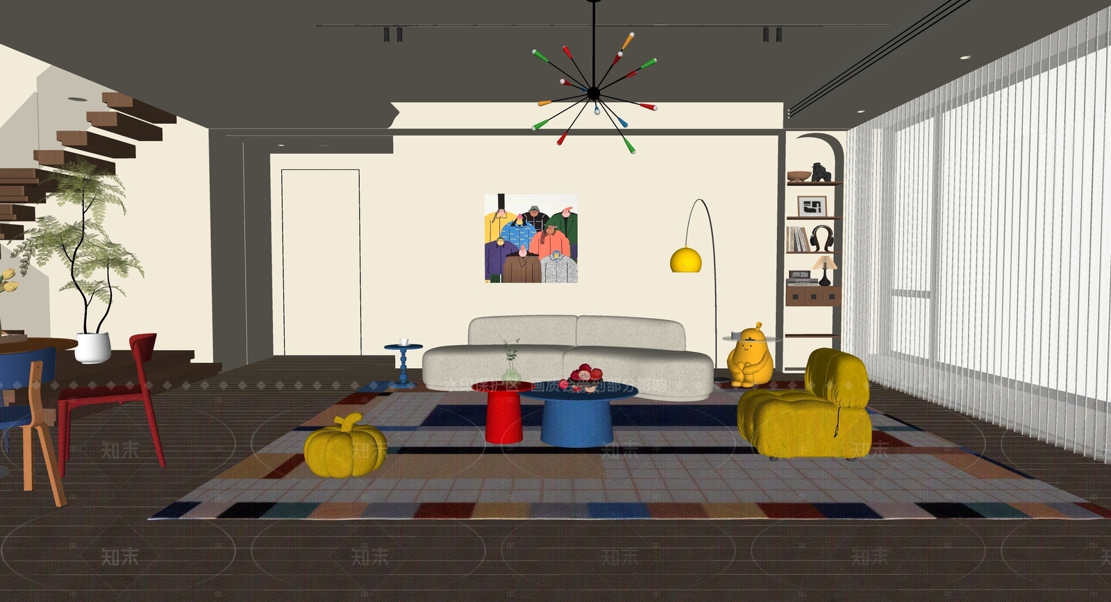 设计感挂画挂画SU模型下载【ID:1227298730】