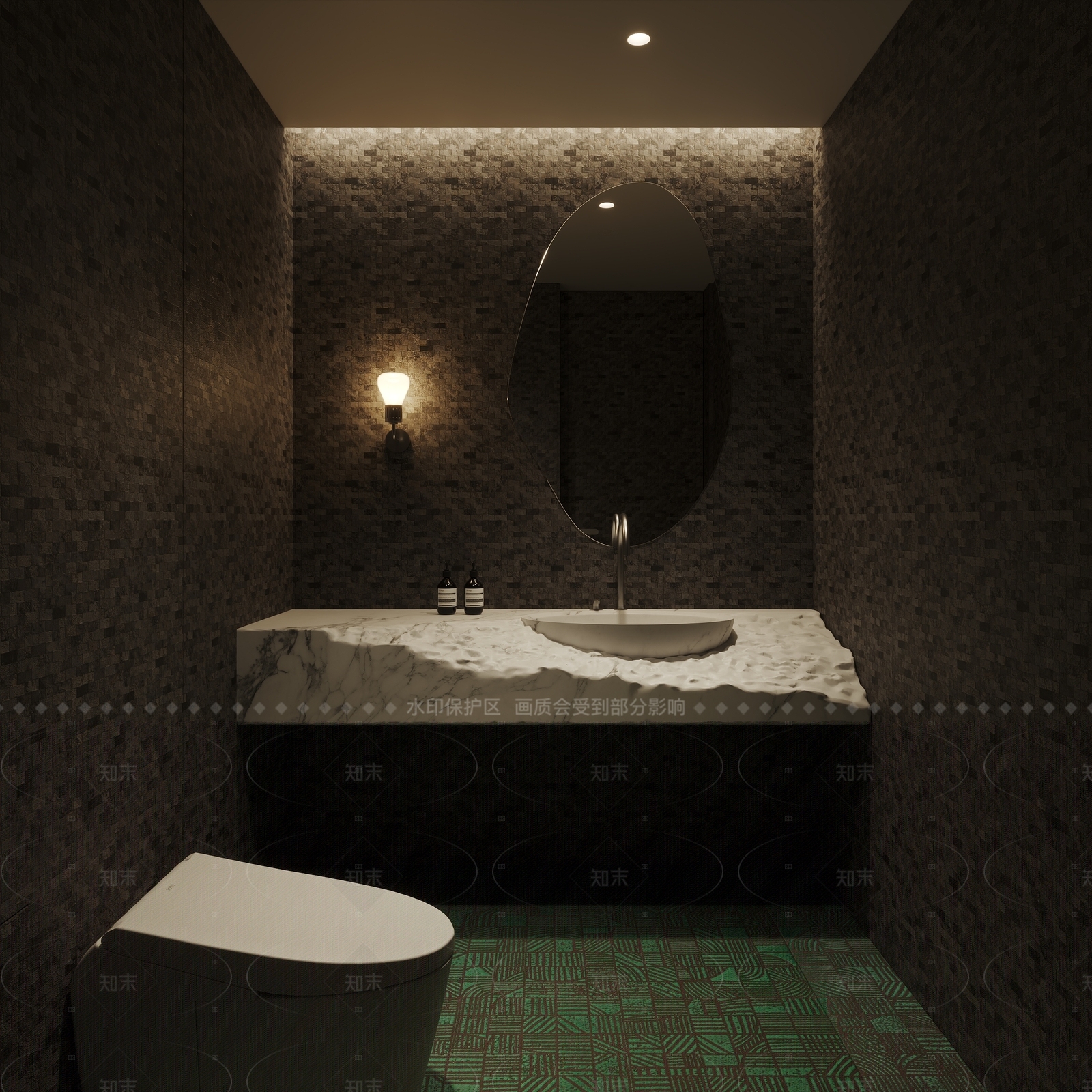 现代极简卫生间3D模型下载【ID:1206353405】