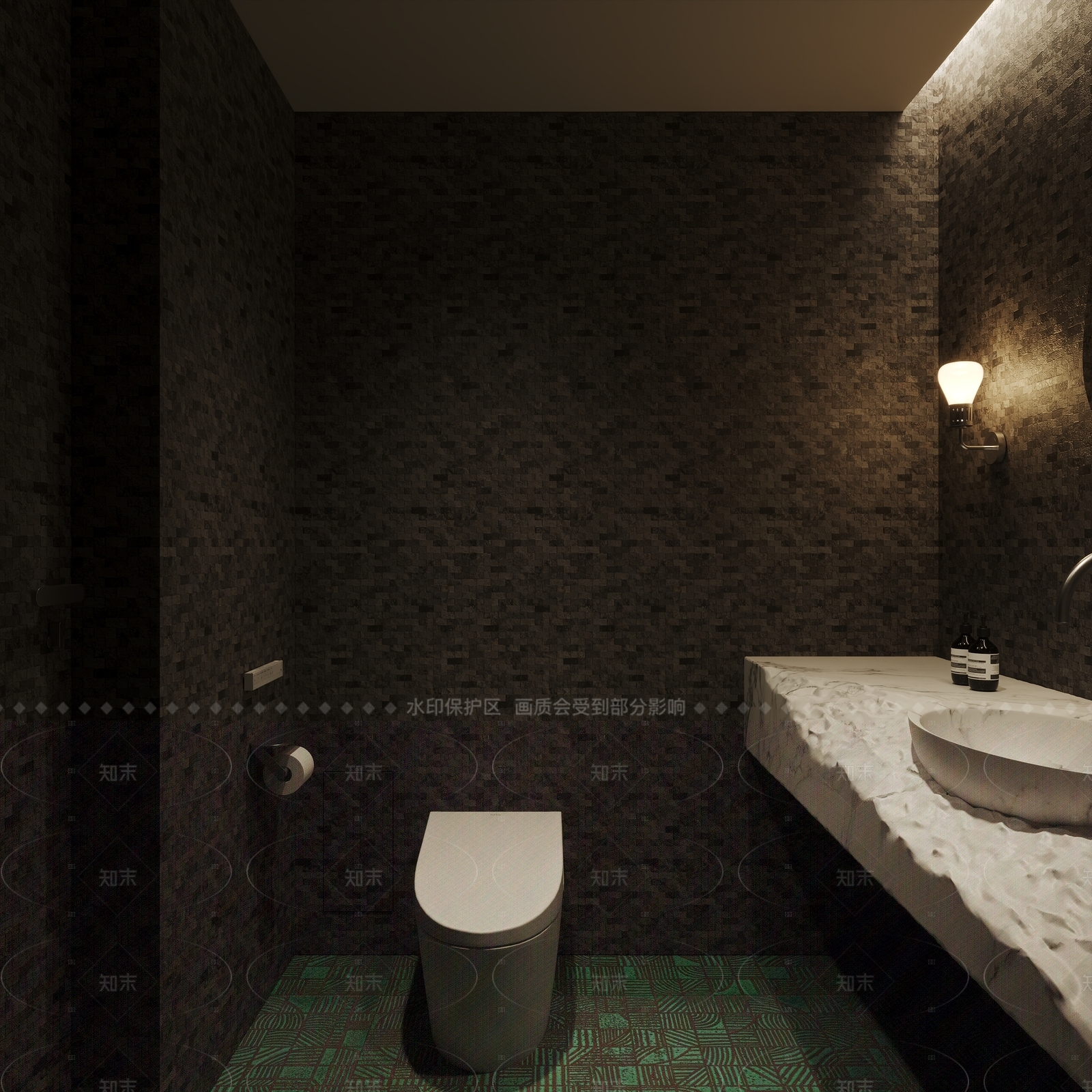 现代极简卫生间3D模型下载【ID:1206353405】