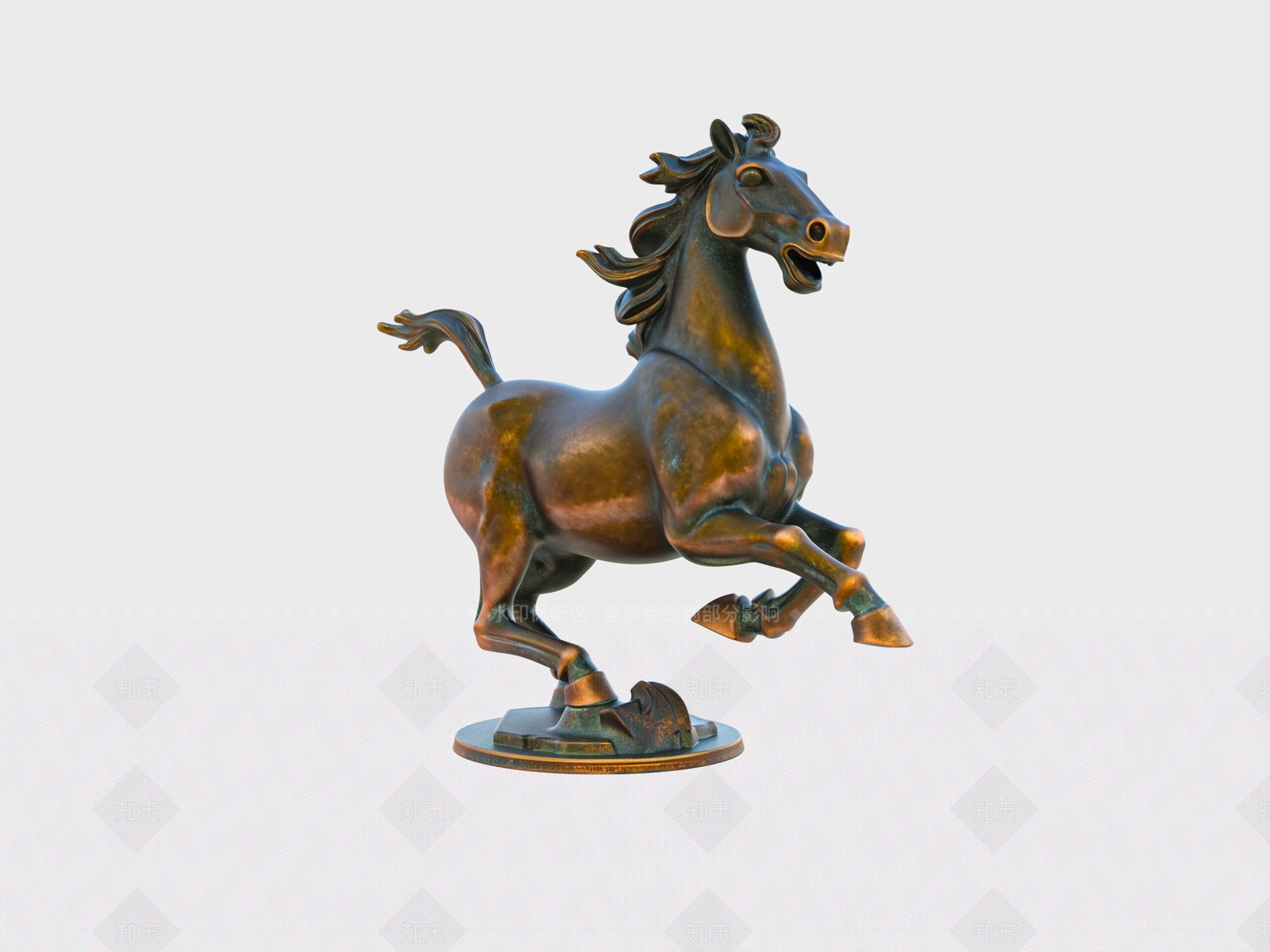 现代中式生肖雕塑3D模型下载【ID:1206353595】