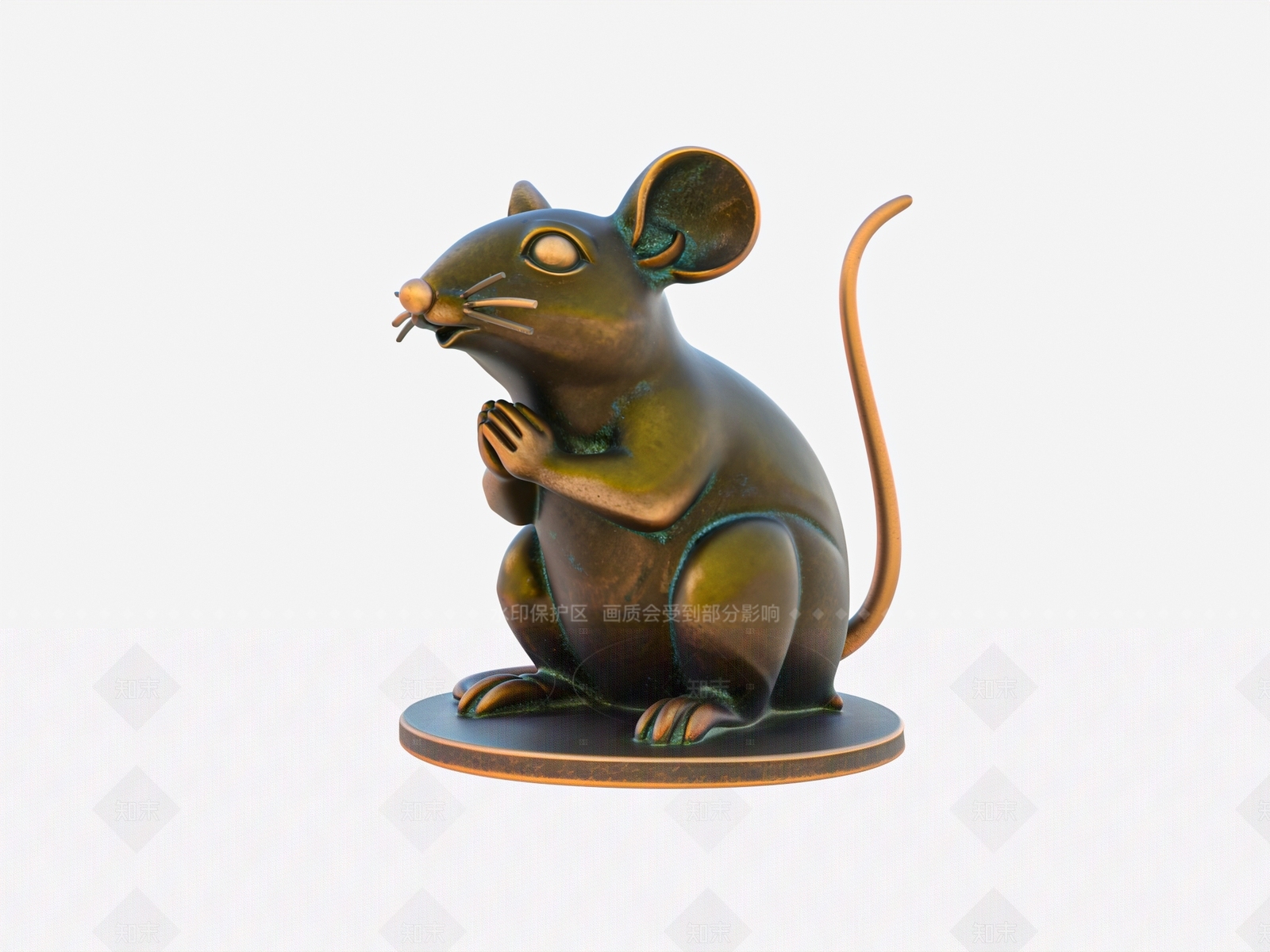 现代中式生肖雕塑3D模型下载【ID:1206353636】