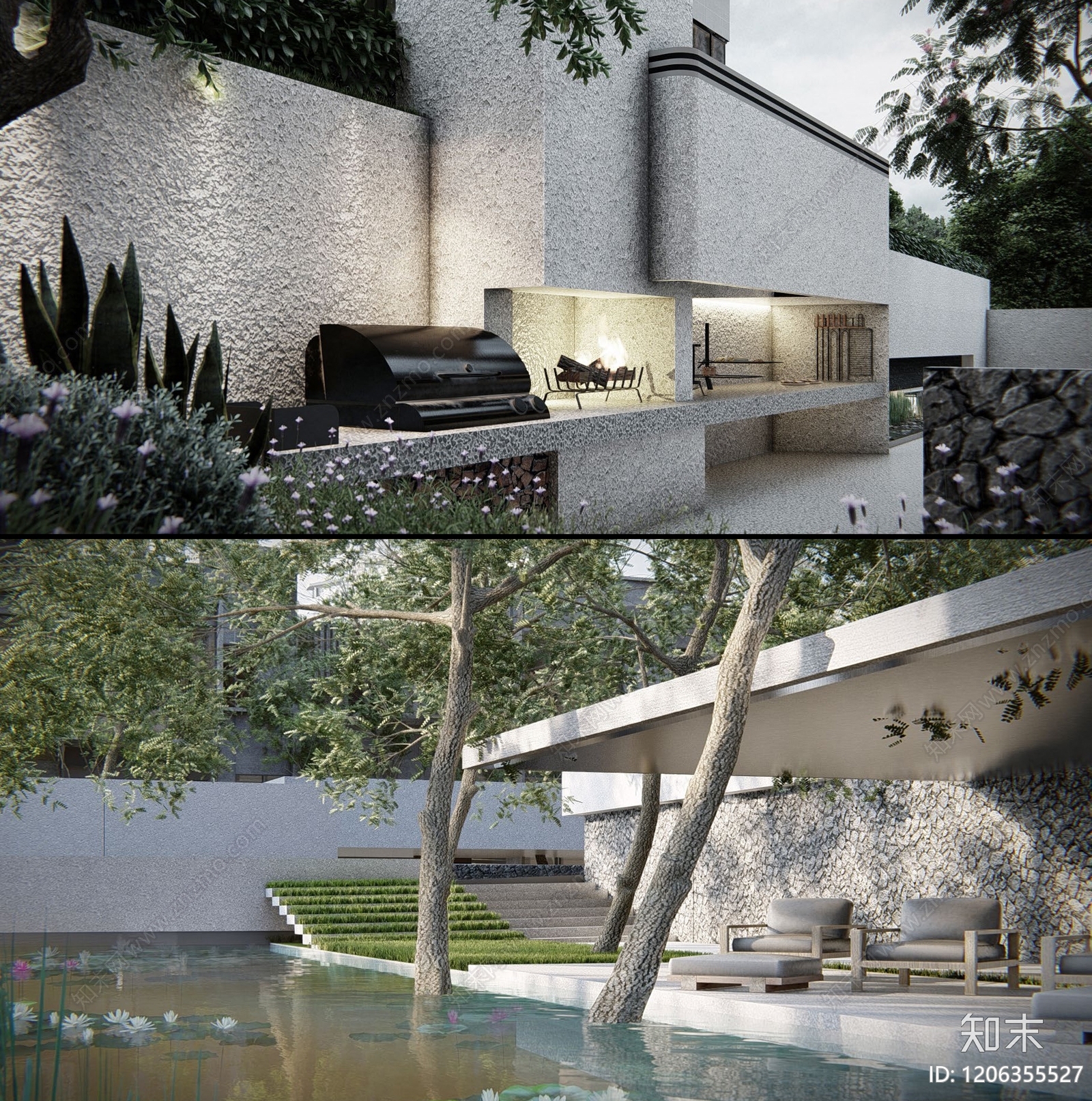 现代小区景观下载【ID:1206355527】