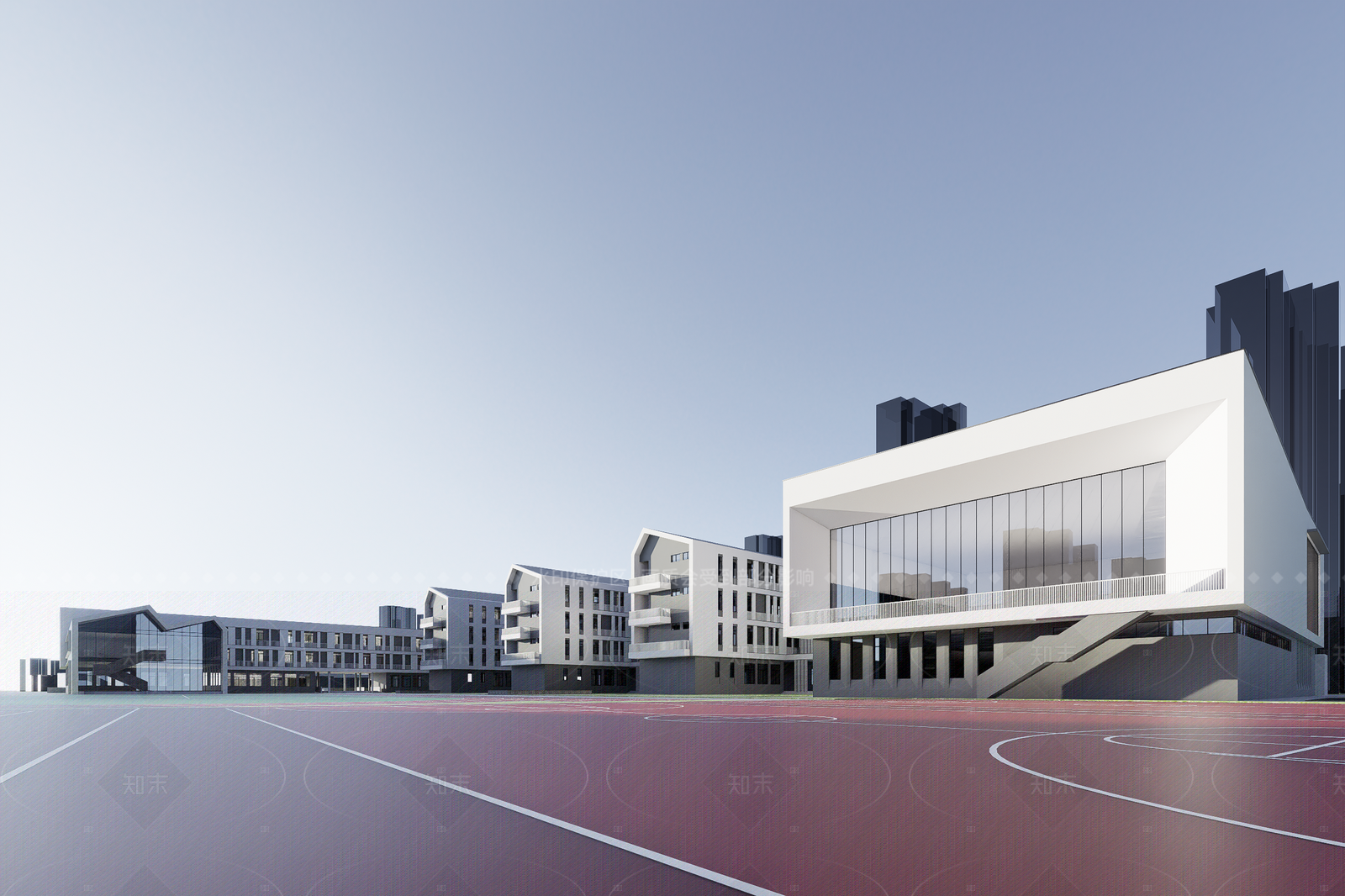 现代学校建筑SU模型下载【ID:1206359513】