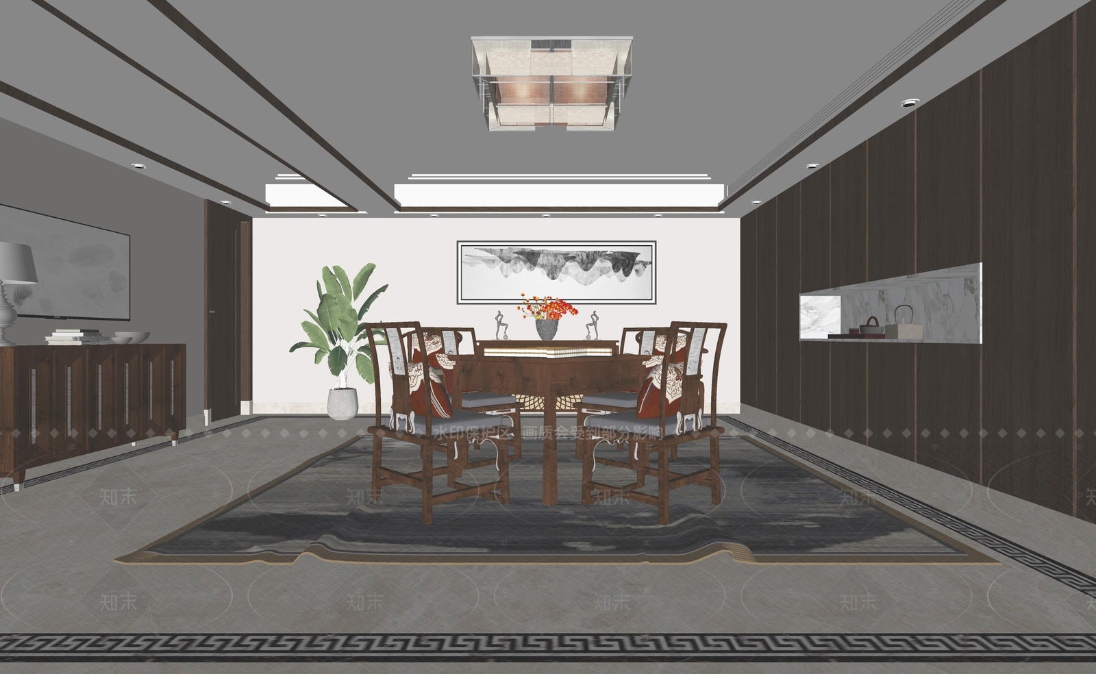 新中式其他娱乐室SU模型下载【ID:1206360339】
