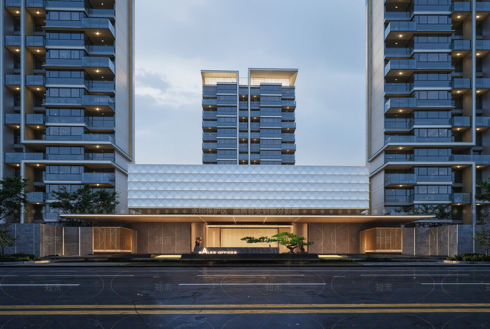 现代简约小区建筑SU模型下载【ID:1206361224】