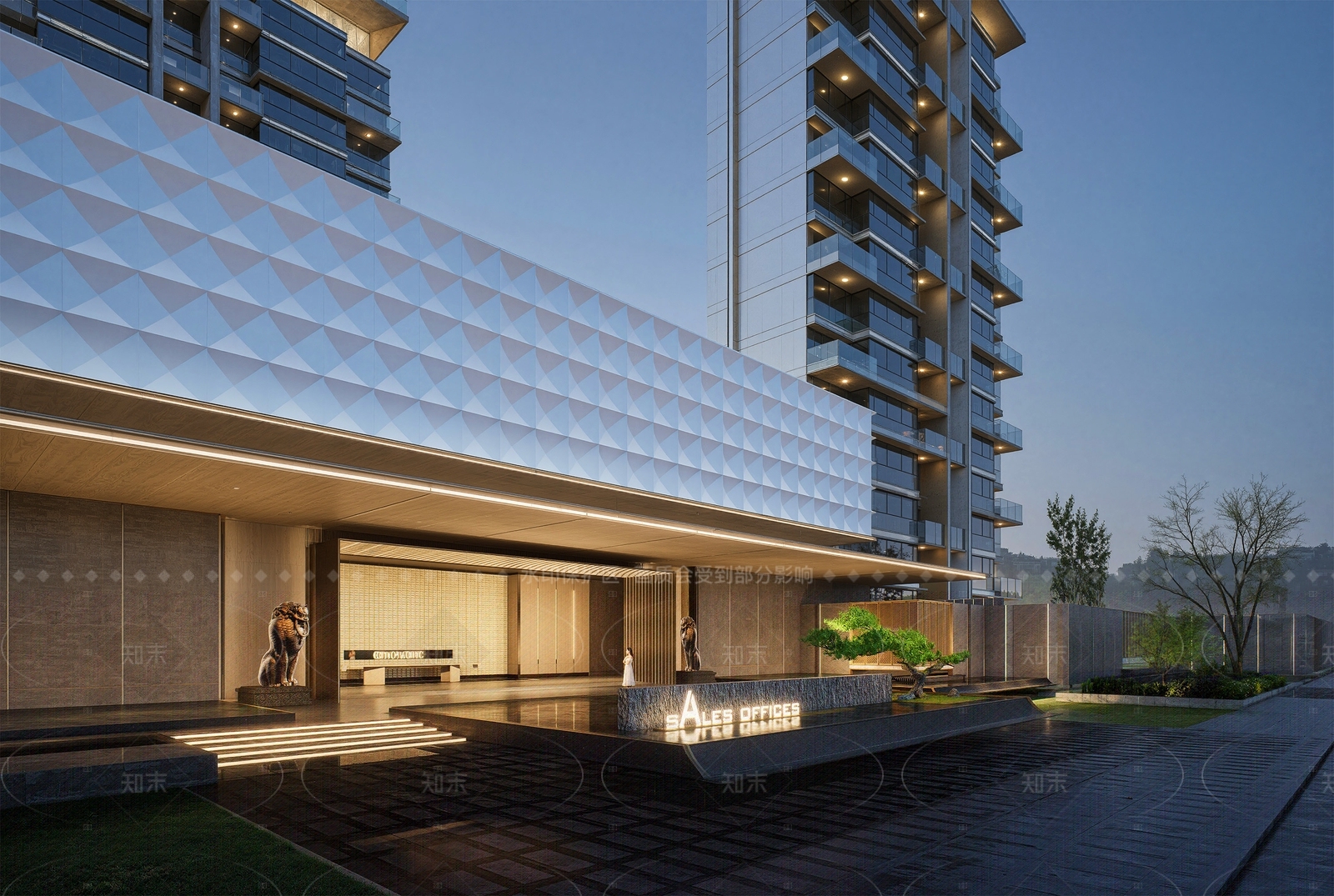 现代简约小区建筑SU模型下载【ID:1206361224】