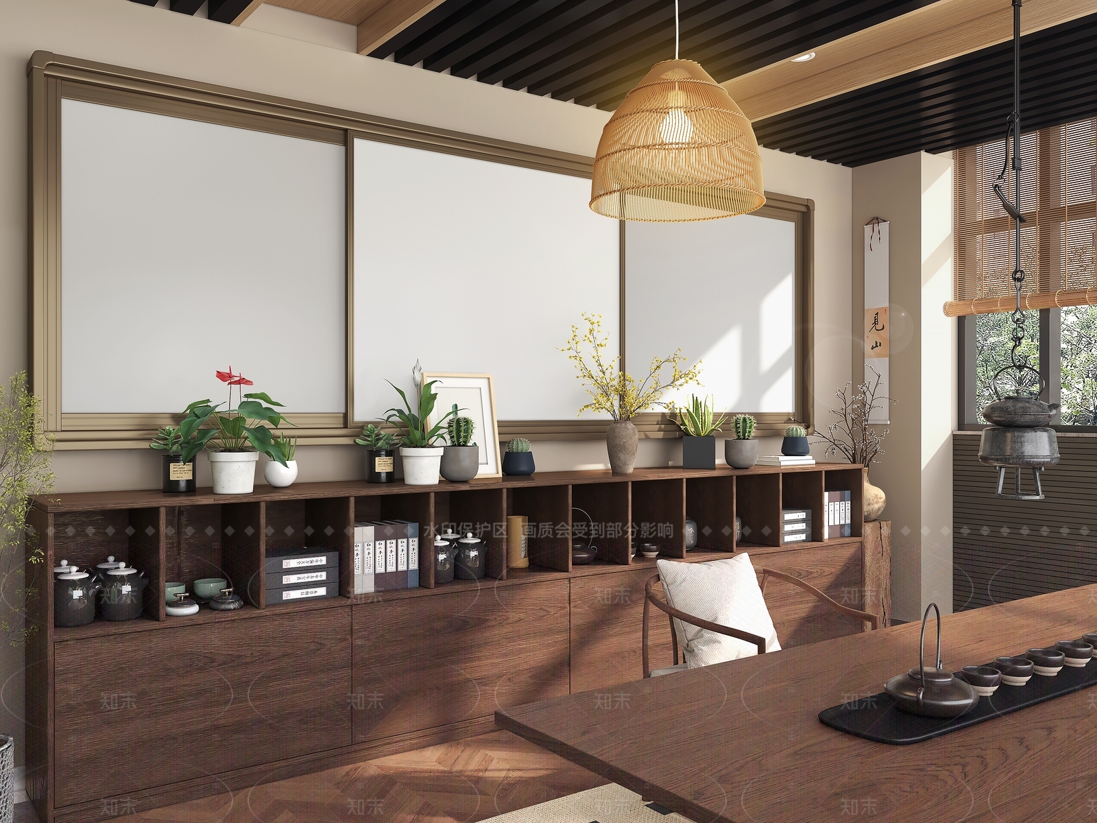 新中式茶室3D模型下载【ID:1206362148】