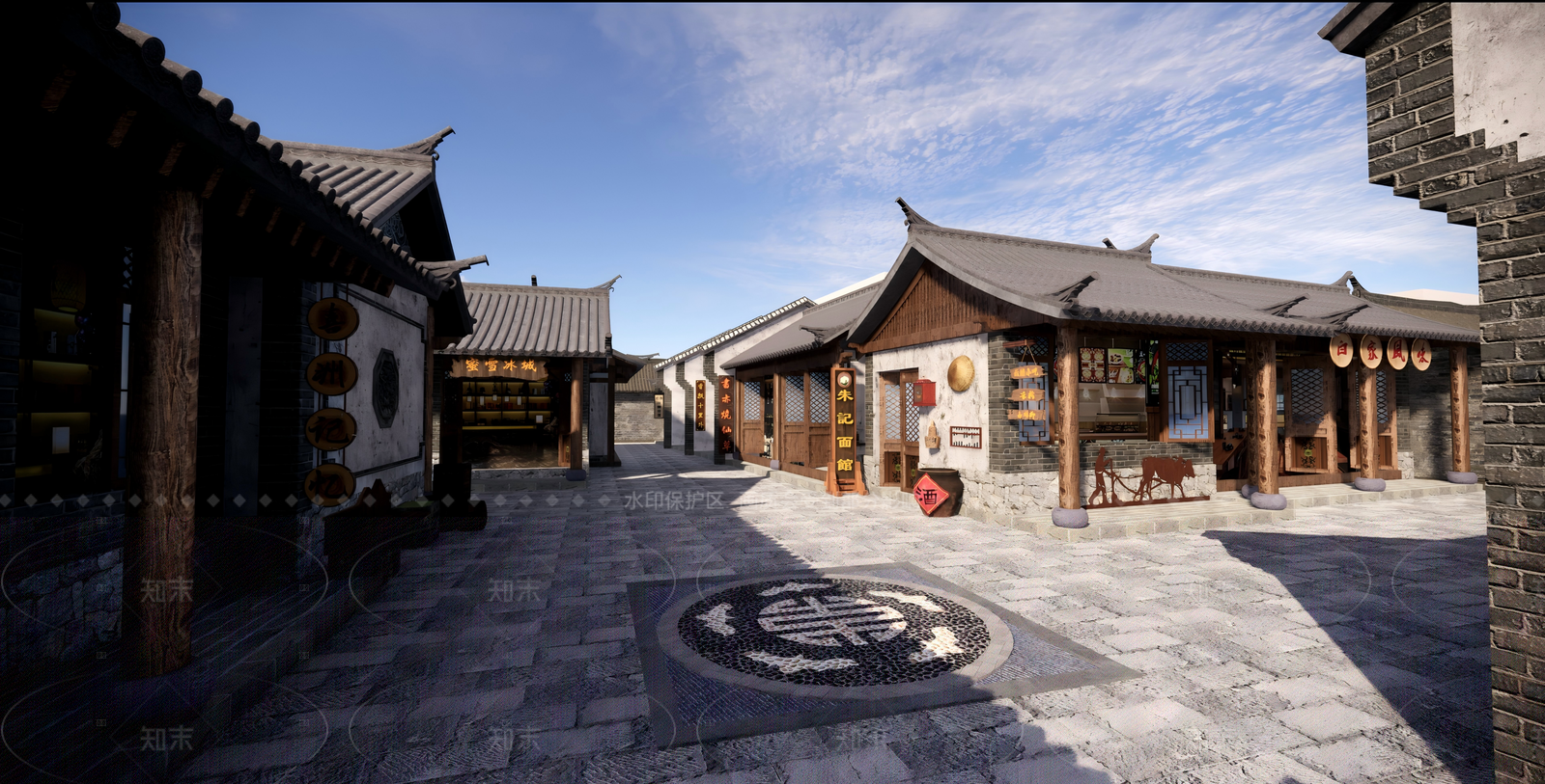 现代新中式古建筑SU模型下载【ID:1206424248】