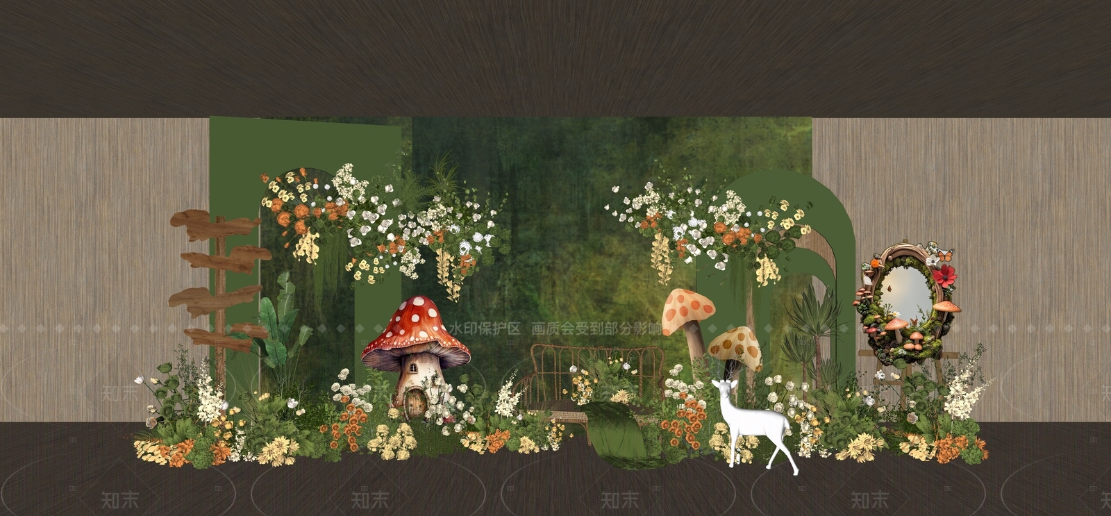 现代酒店走廊SU模型下载【ID:1206366160】