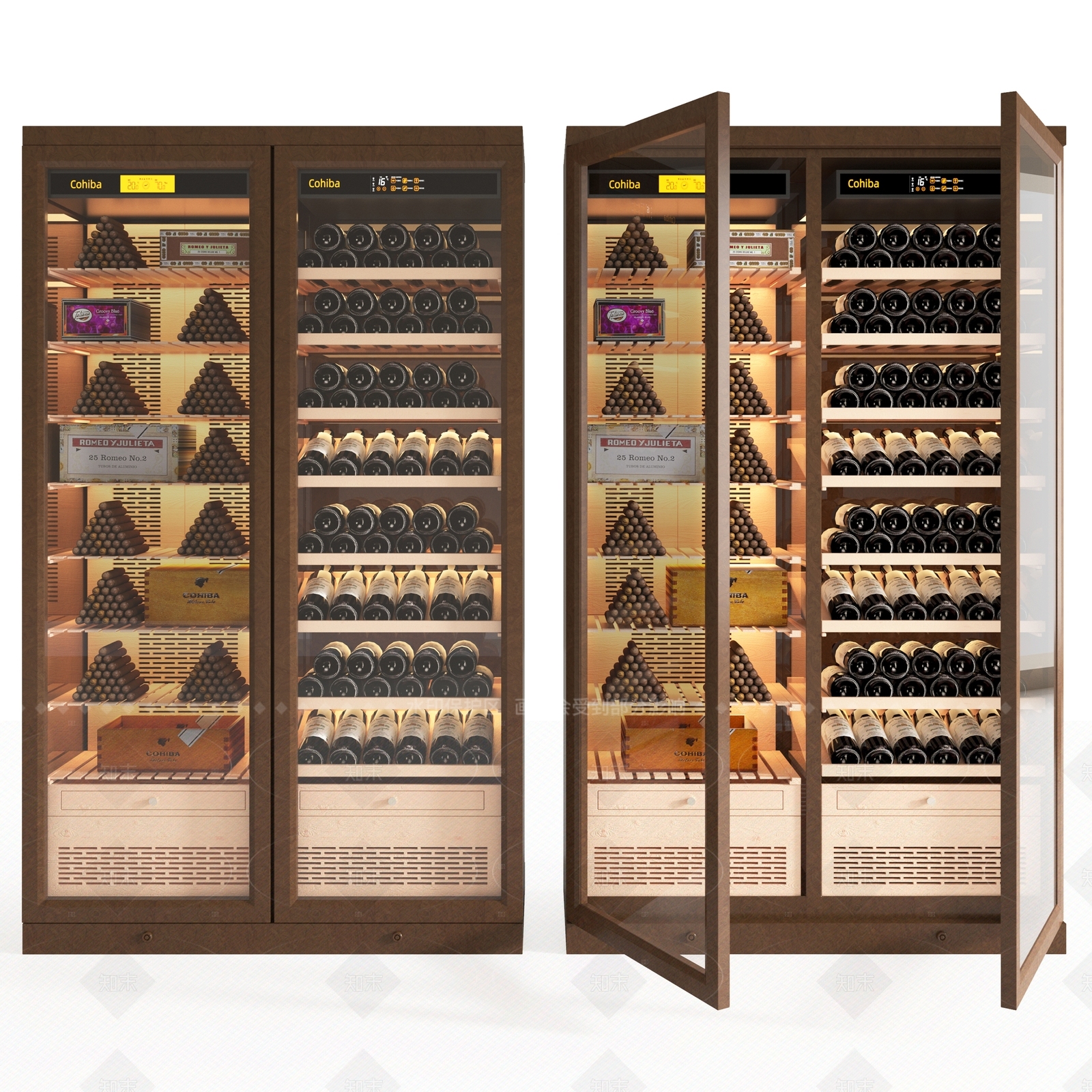 现代意式酒柜3D模型下载【ID:1206408822】
