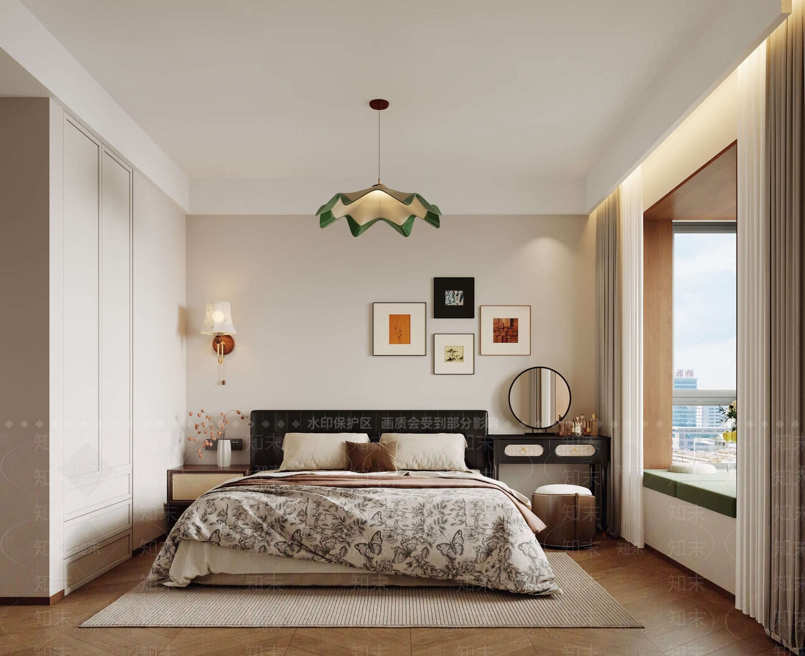黑色梳妆台梳妆台3D模型下载【ID:1227325667】