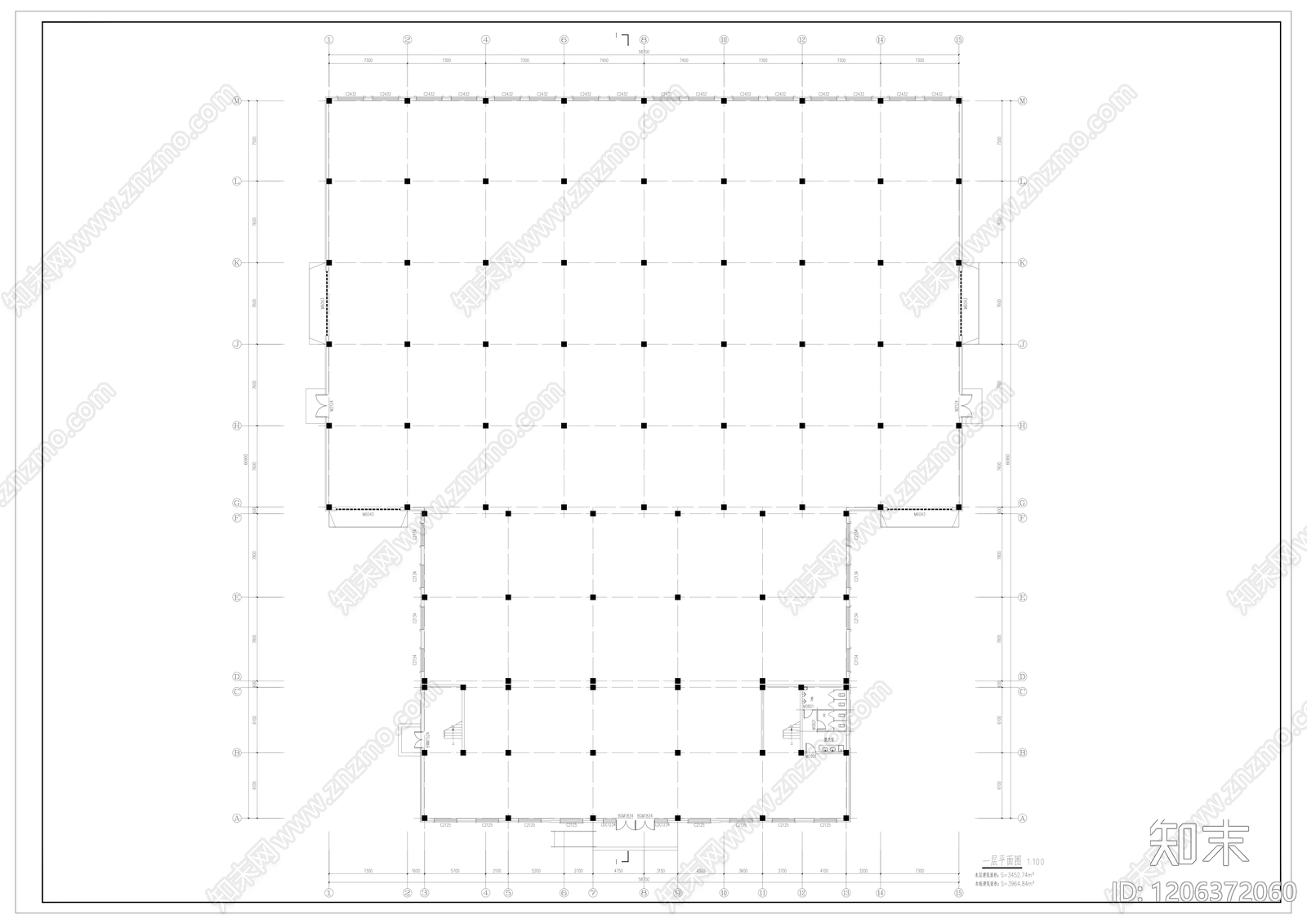 现代新中式办公楼建筑cad施工图下载【ID:1206372060】
