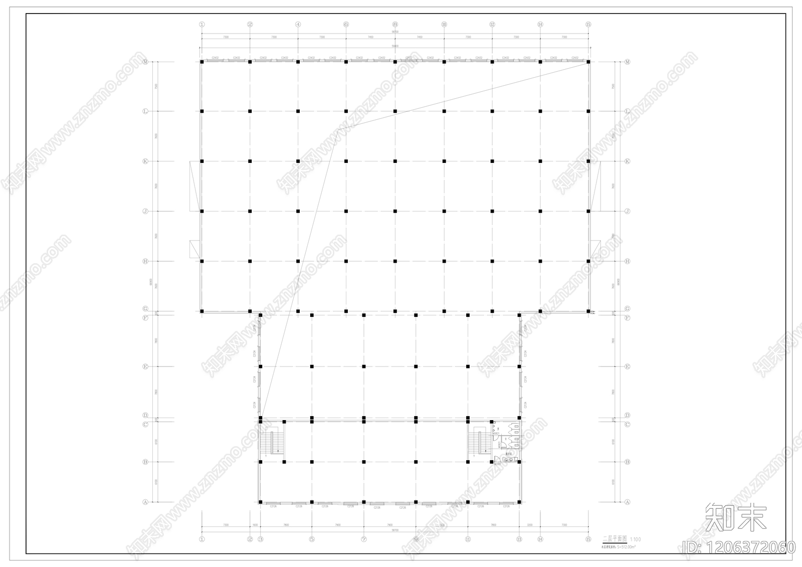 现代新中式办公楼建筑cad施工图下载【ID:1206372060】