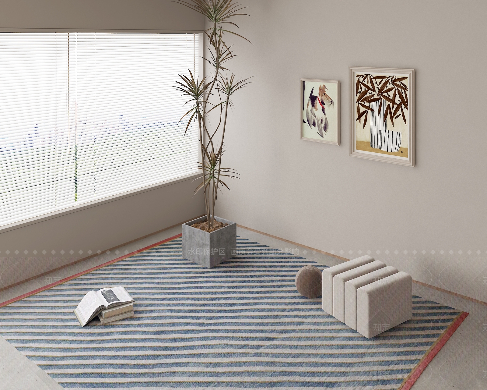 现代极简地毯3D模型下载【ID:1206372413】