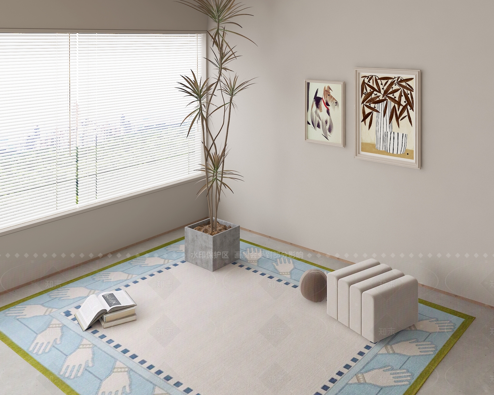 现代法式地毯3D模型下载【ID:1206372497】
