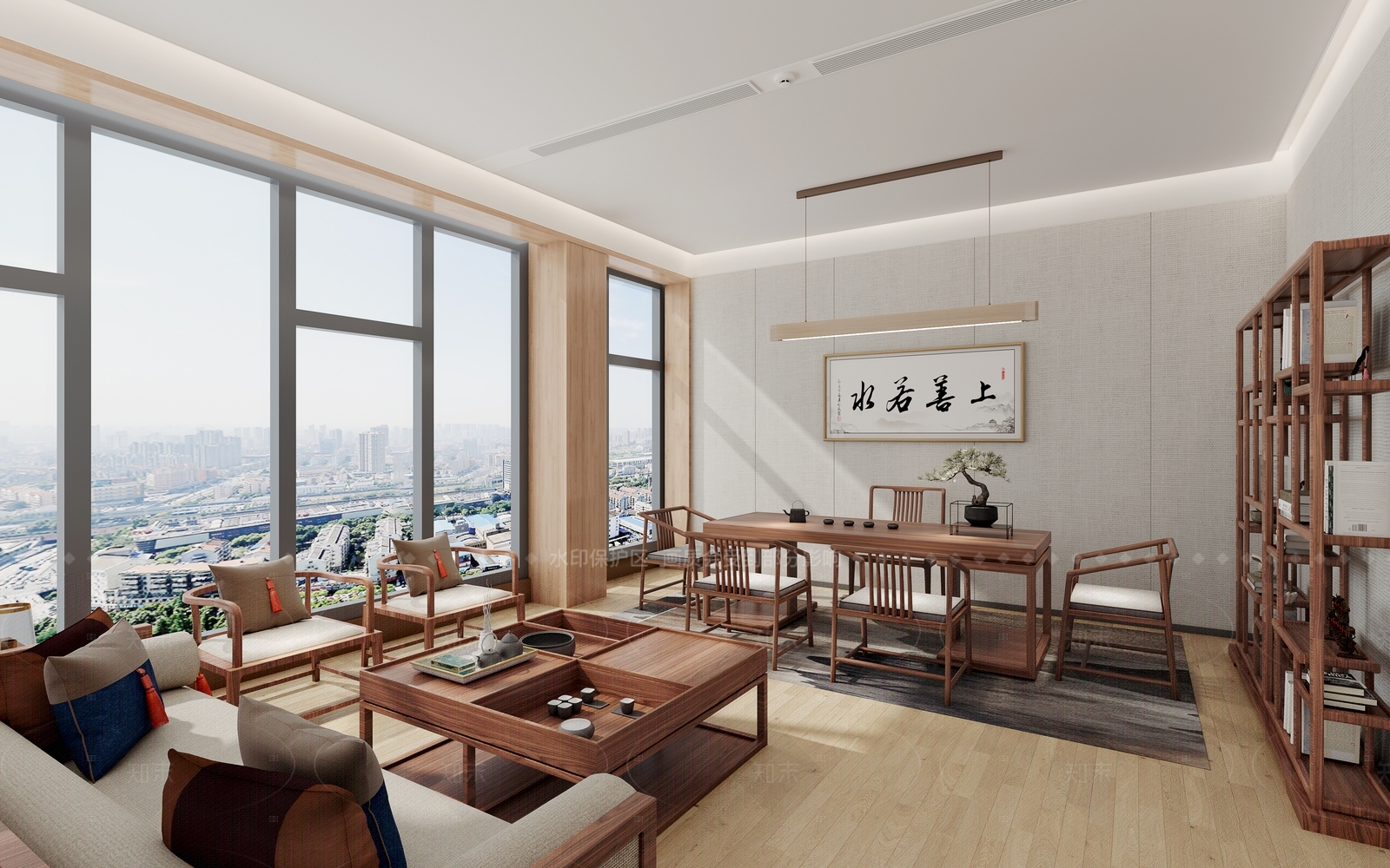新中式接待室3D模型下载【ID:1206373648】