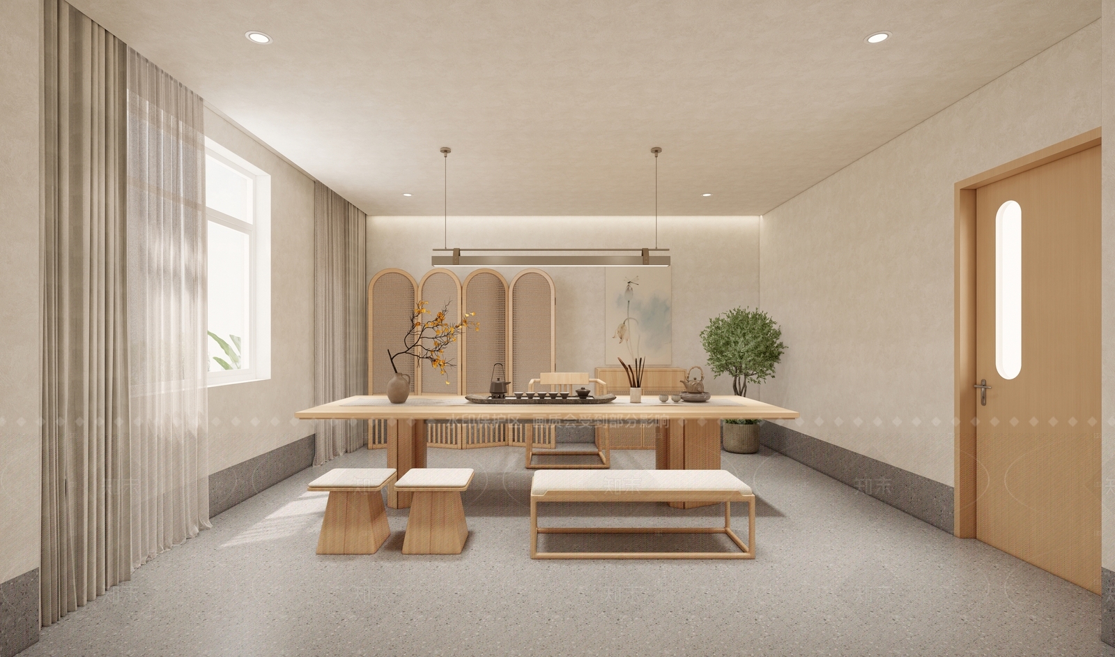 侘寂原木茶馆SU模型下载【ID:1206376188】