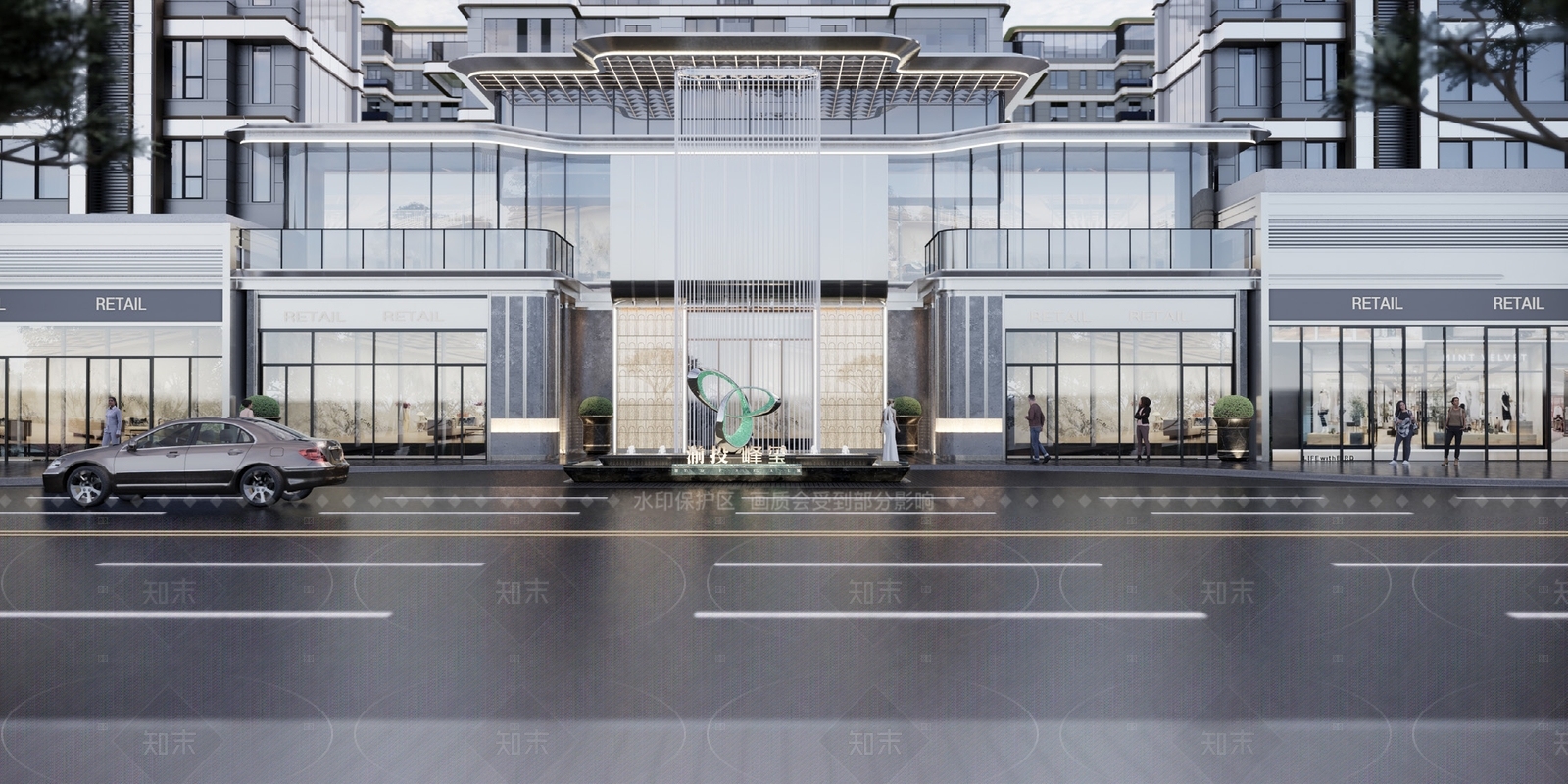 现代轻奢入口大门SU模型下载【ID:1206379702】