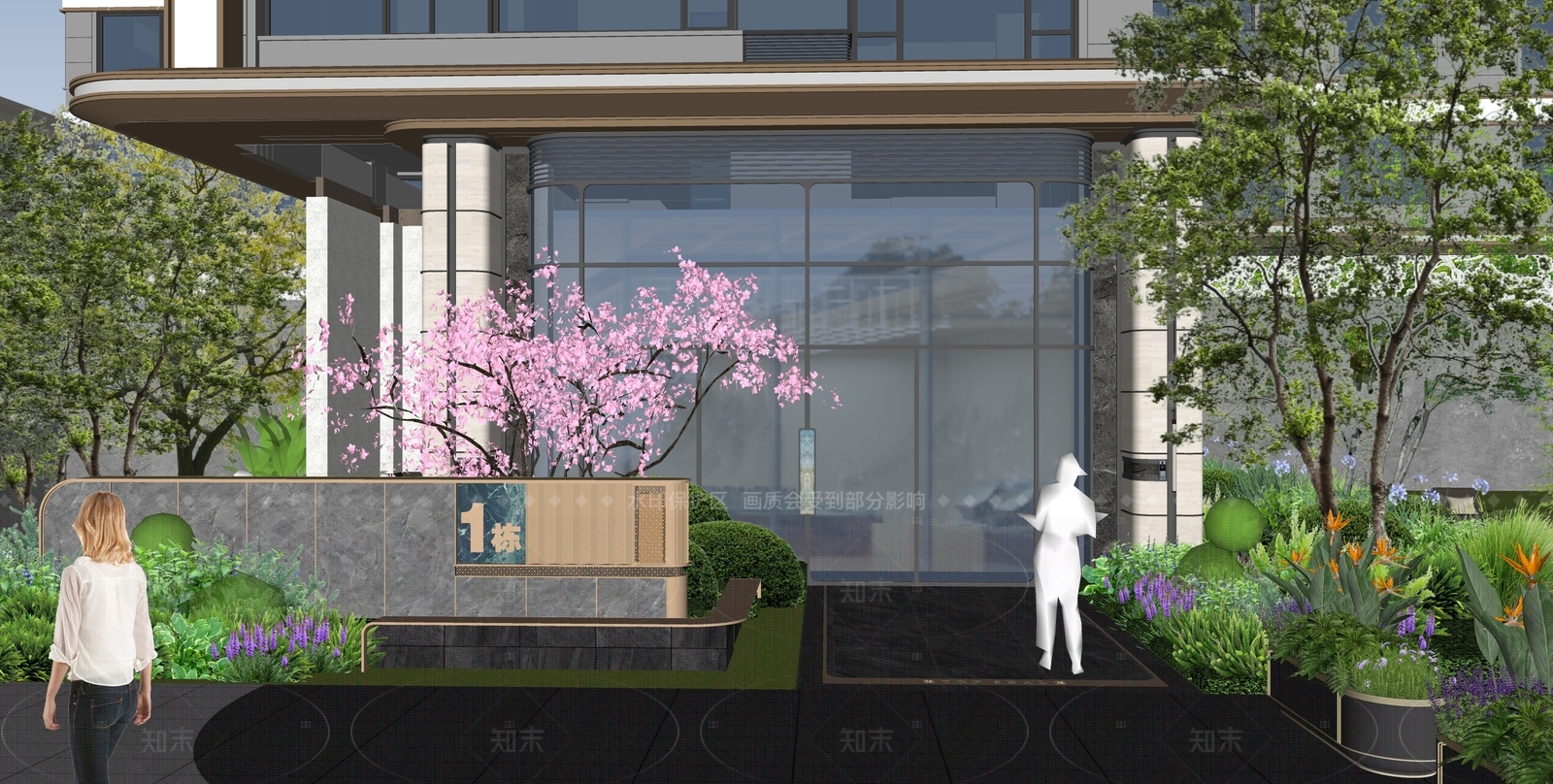 现代高层住宅SU模型下载【ID:1206380561】