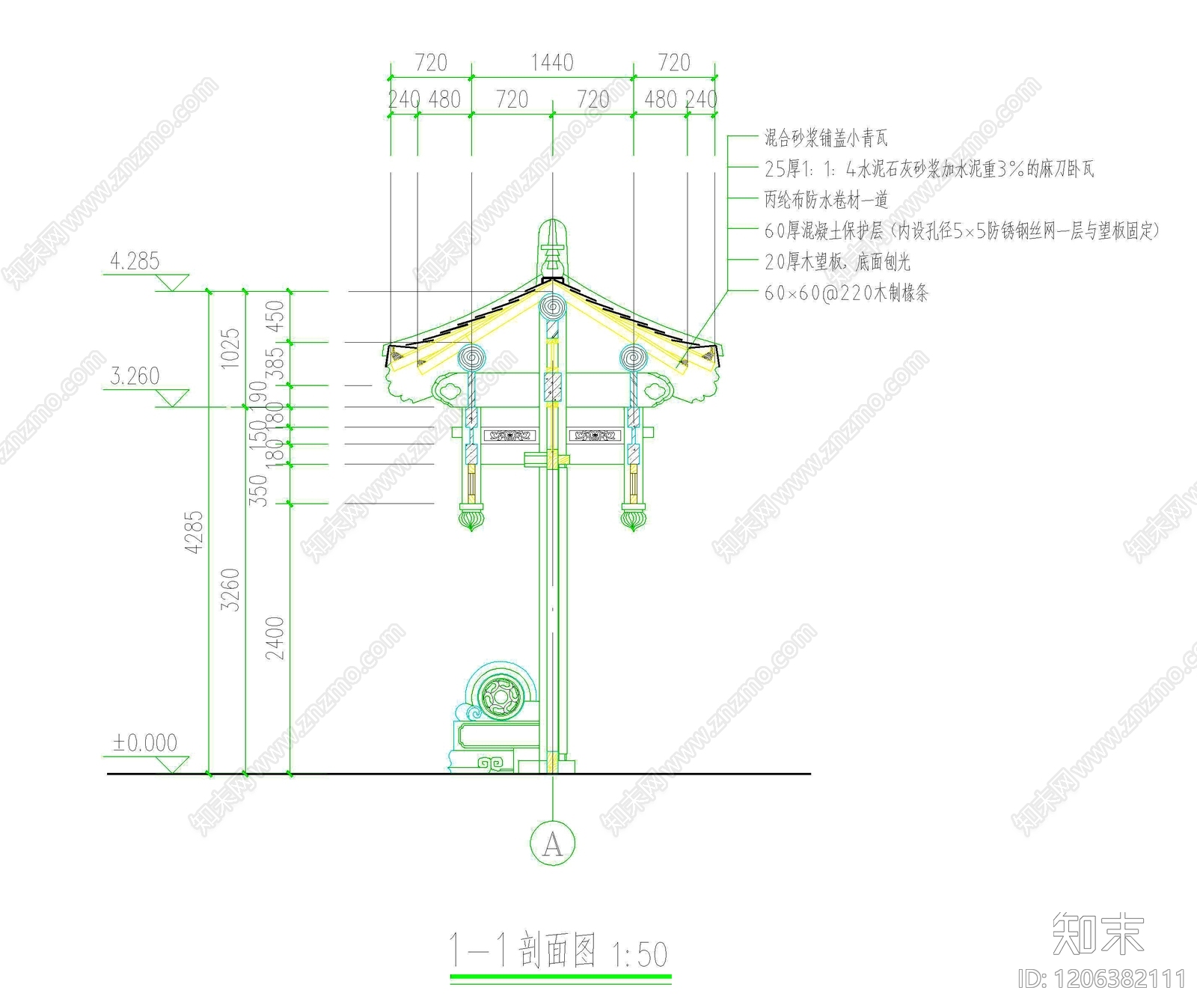 仿古建筑cad施工图下载【ID:1206382111】