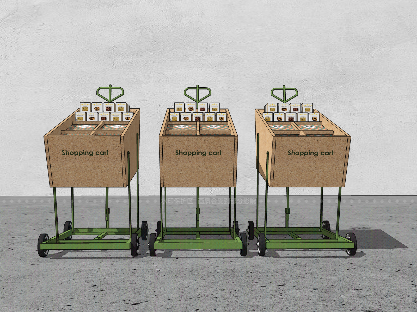 现代超市SU模型下载【ID:1206388957】