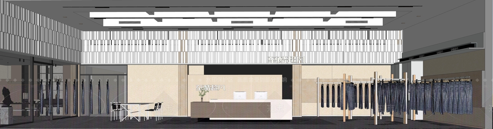 现代简约服装店SU模型下载【ID:1206396898】
