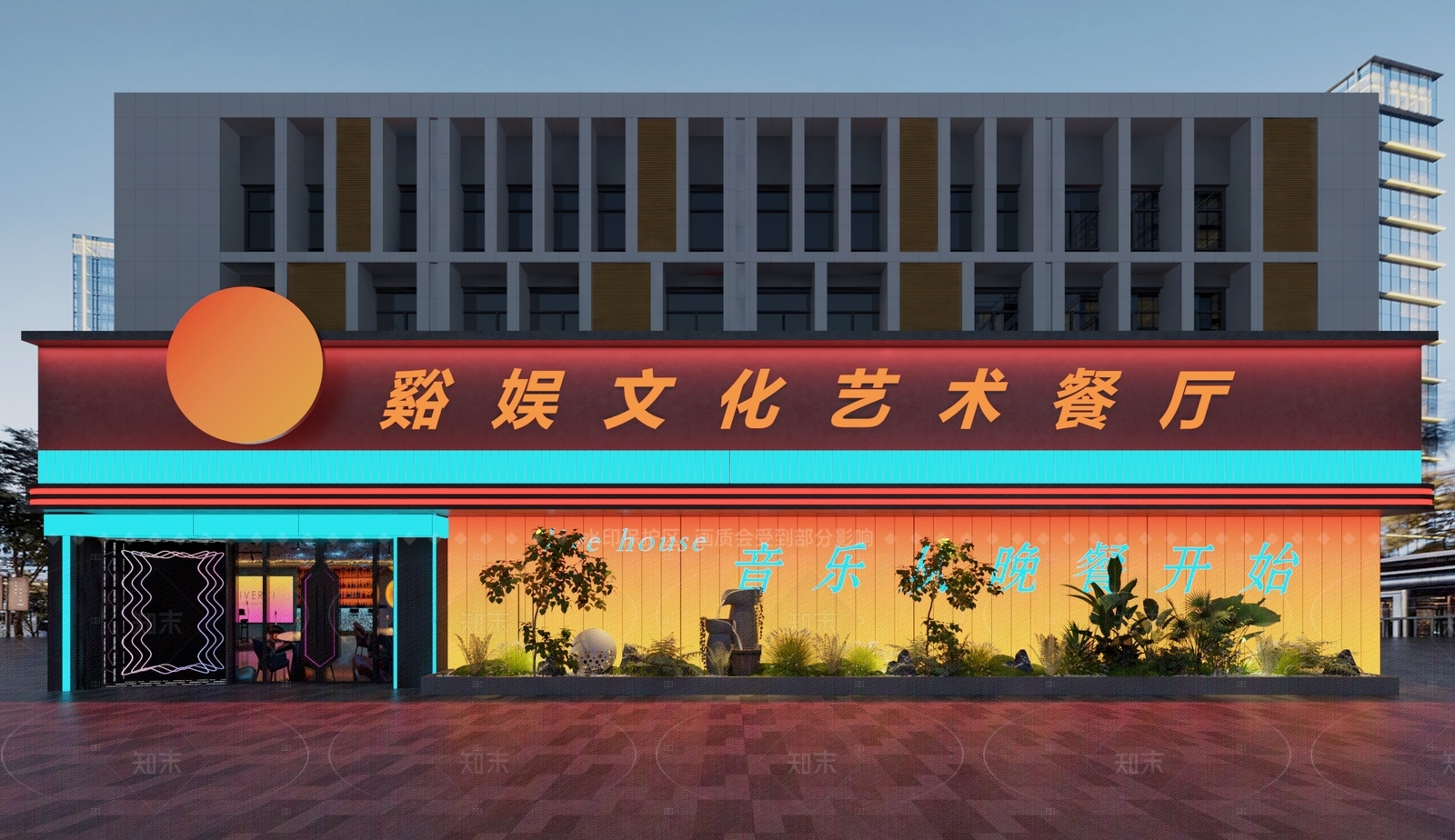 轻奢极简酒馆3D模型下载【ID:1206397438】