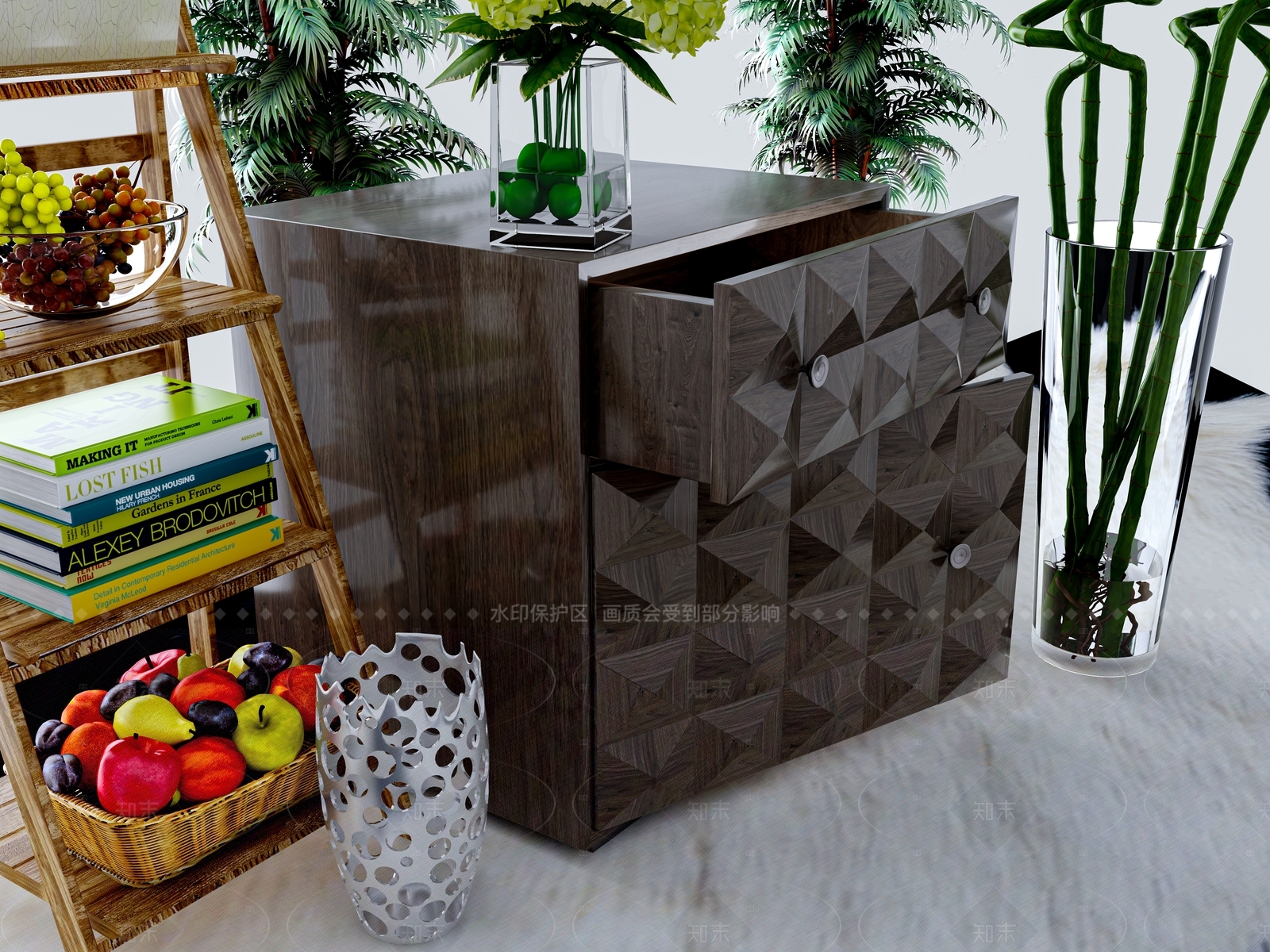 新中式床头柜3D模型下载【ID:1206402769】