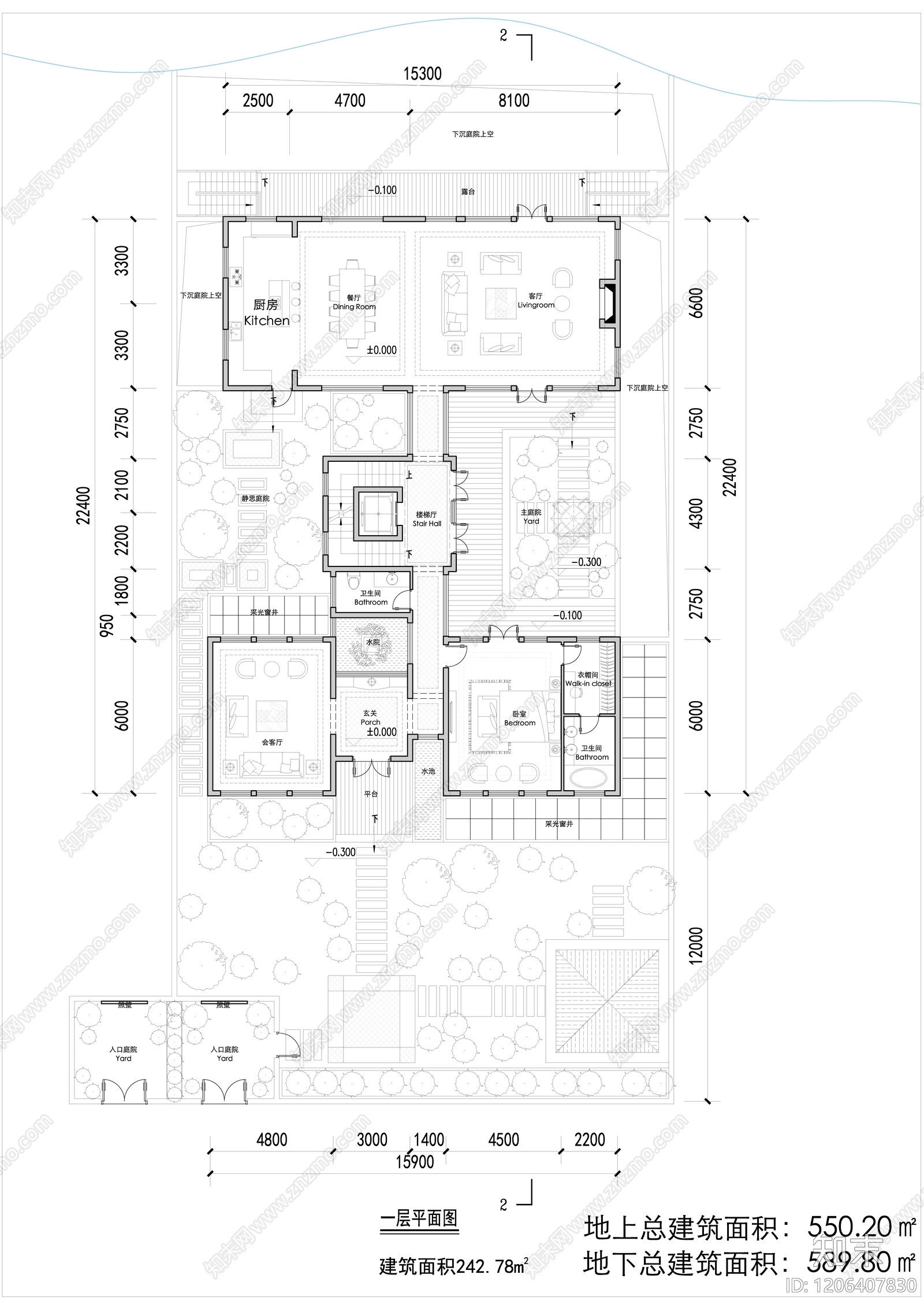 现代,新中式别墅建筑CAD图纸