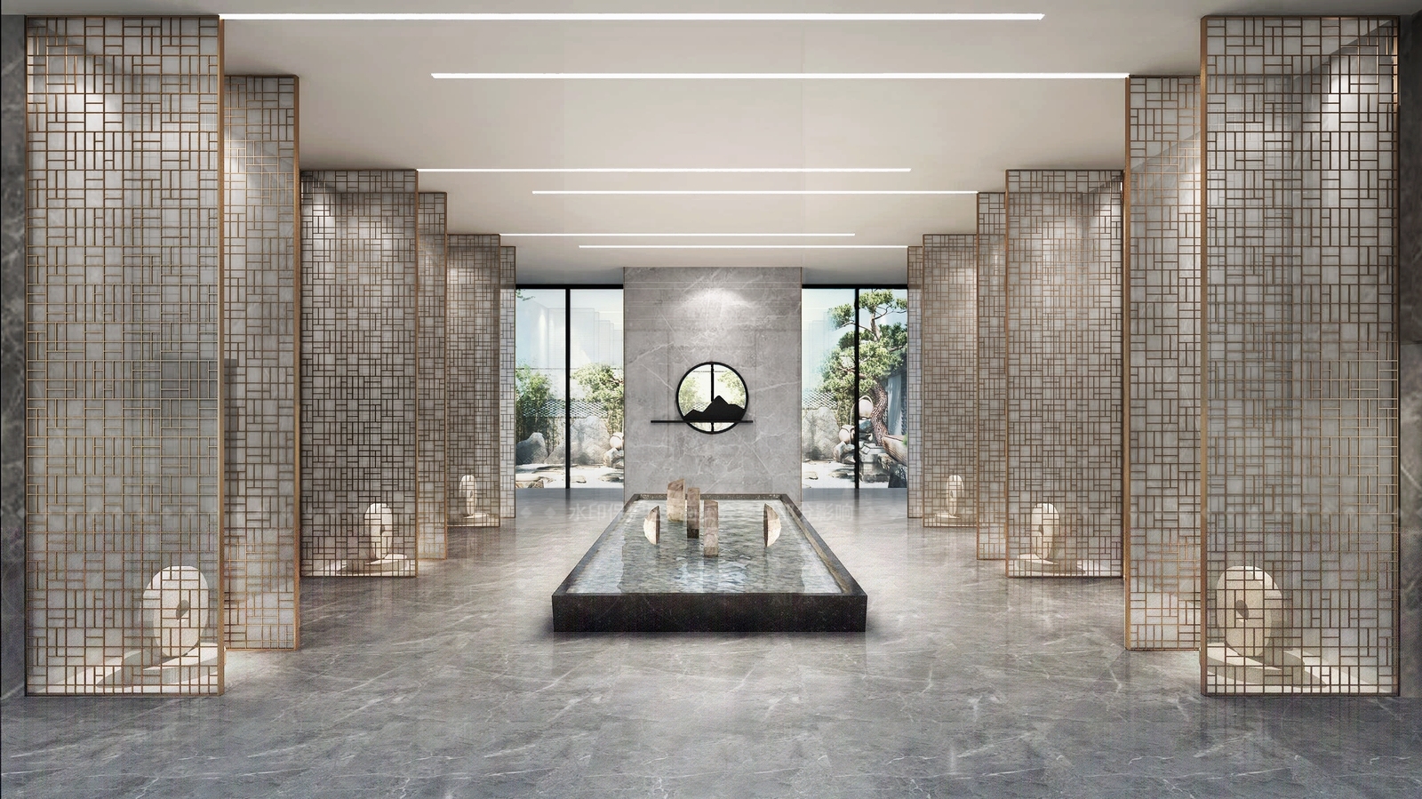 新中式轻奢艺术展厅3D模型下载【ID:1206413561】